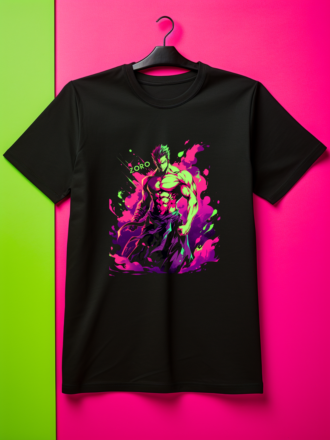 Zoro Black Printed T-Shirt 456