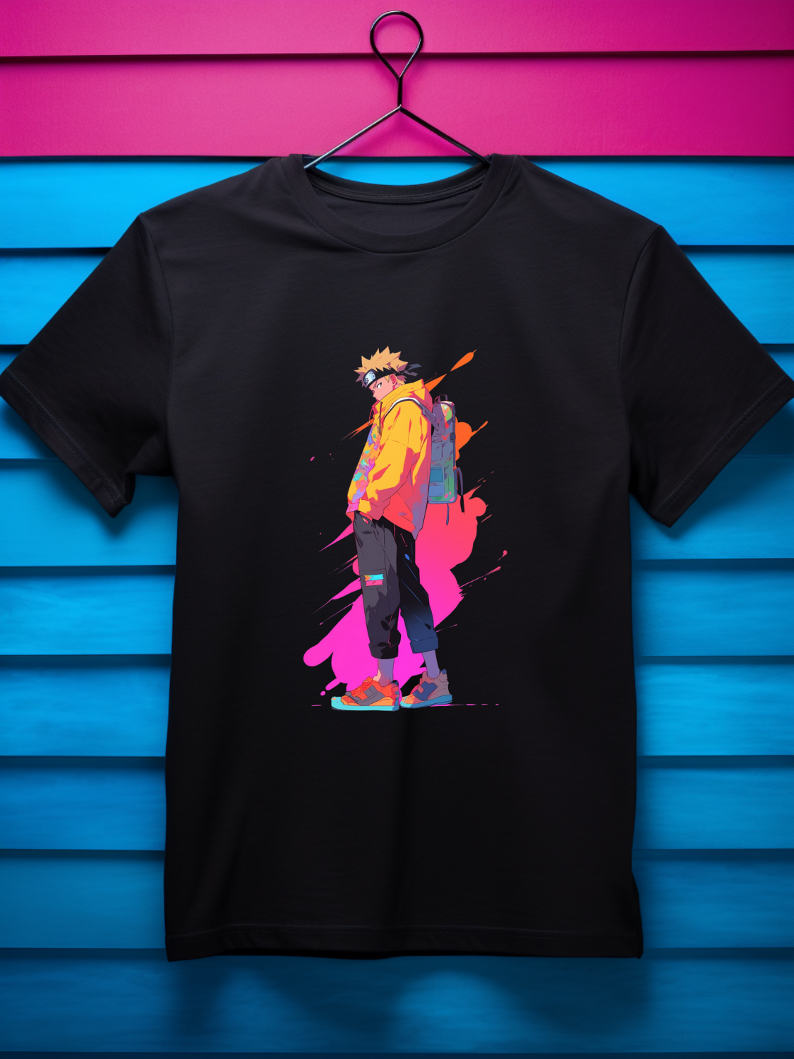 Naruto Black Printed T-Shirt 424
