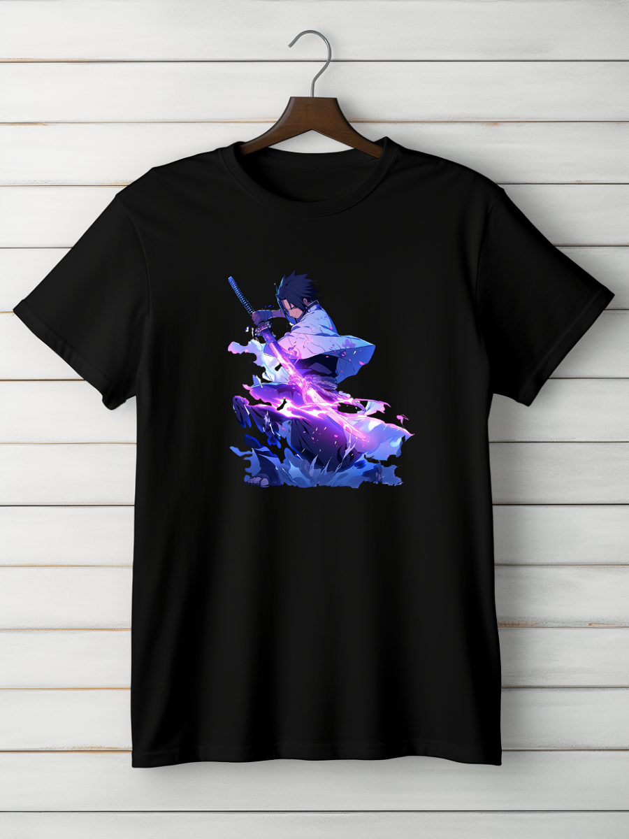 Sasuke Black Printed T-Shirt 208