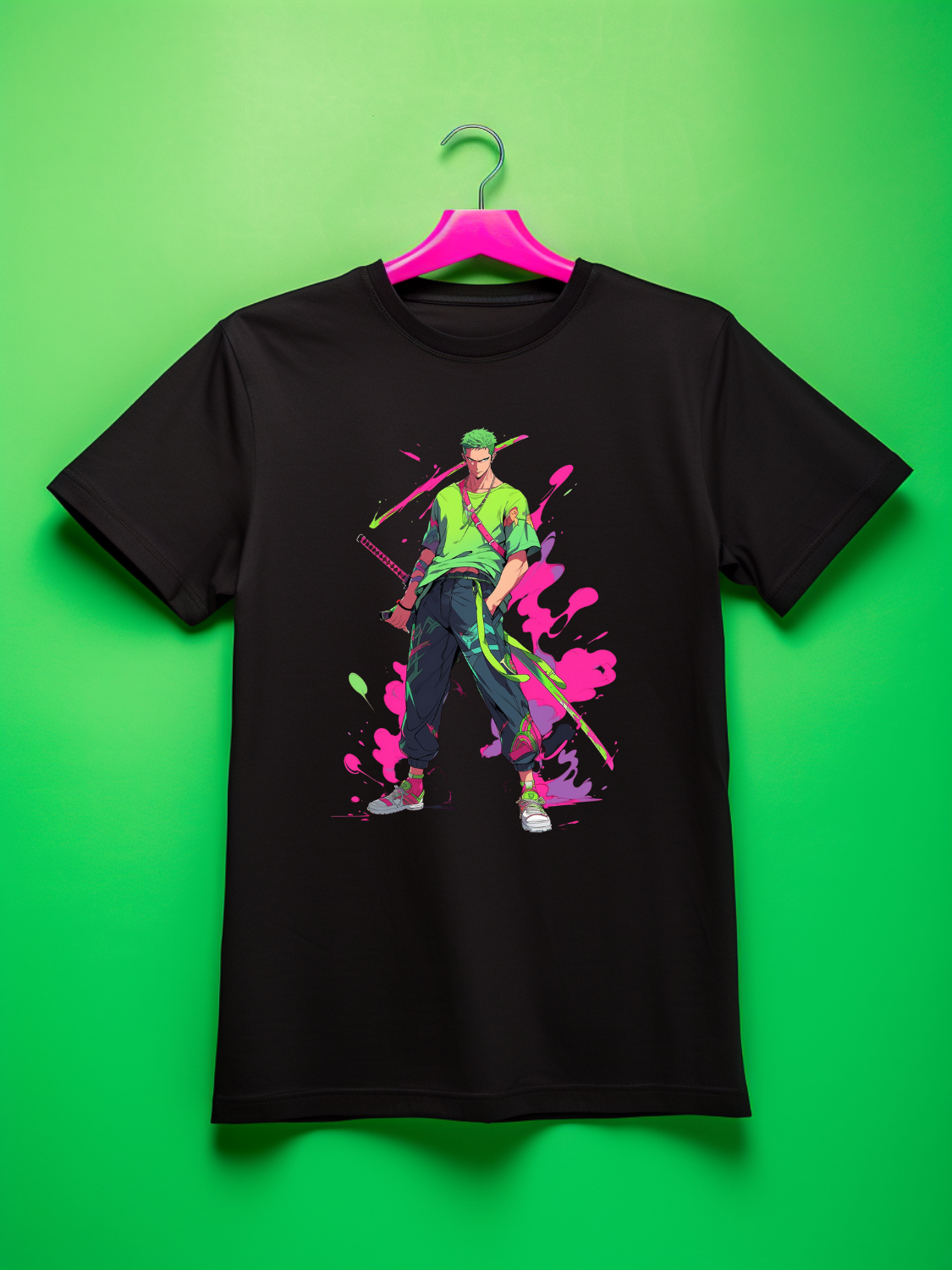 Zoro Black Printed T-Shirt 418