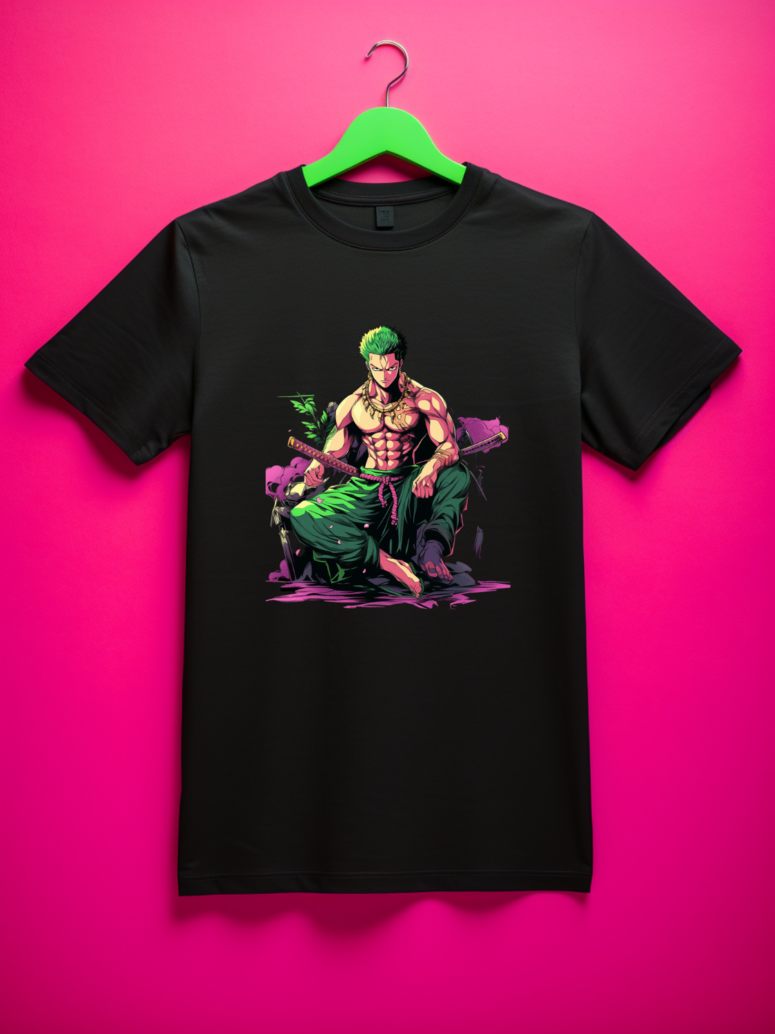 Zoro Black Printed T-Shirt 419