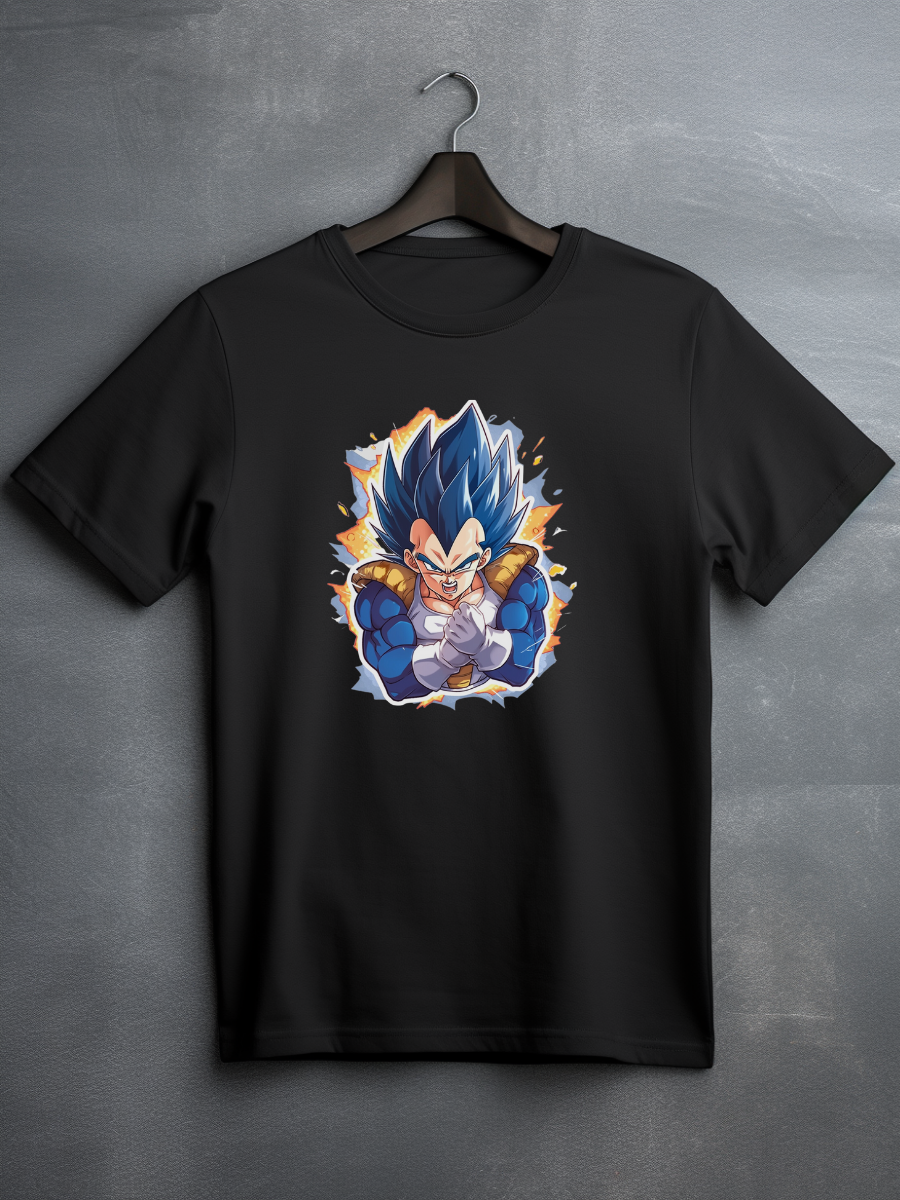 Vegeta Black Printed T-Shirt 117