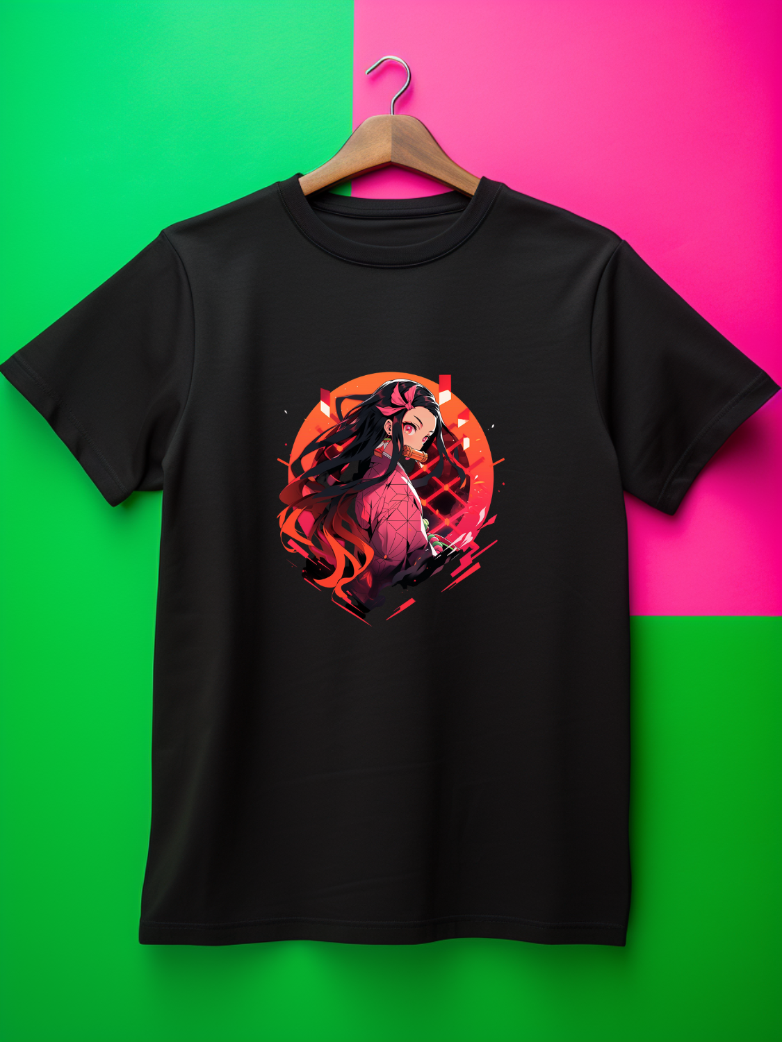 Nezuko Black Printed T-Shirt 485