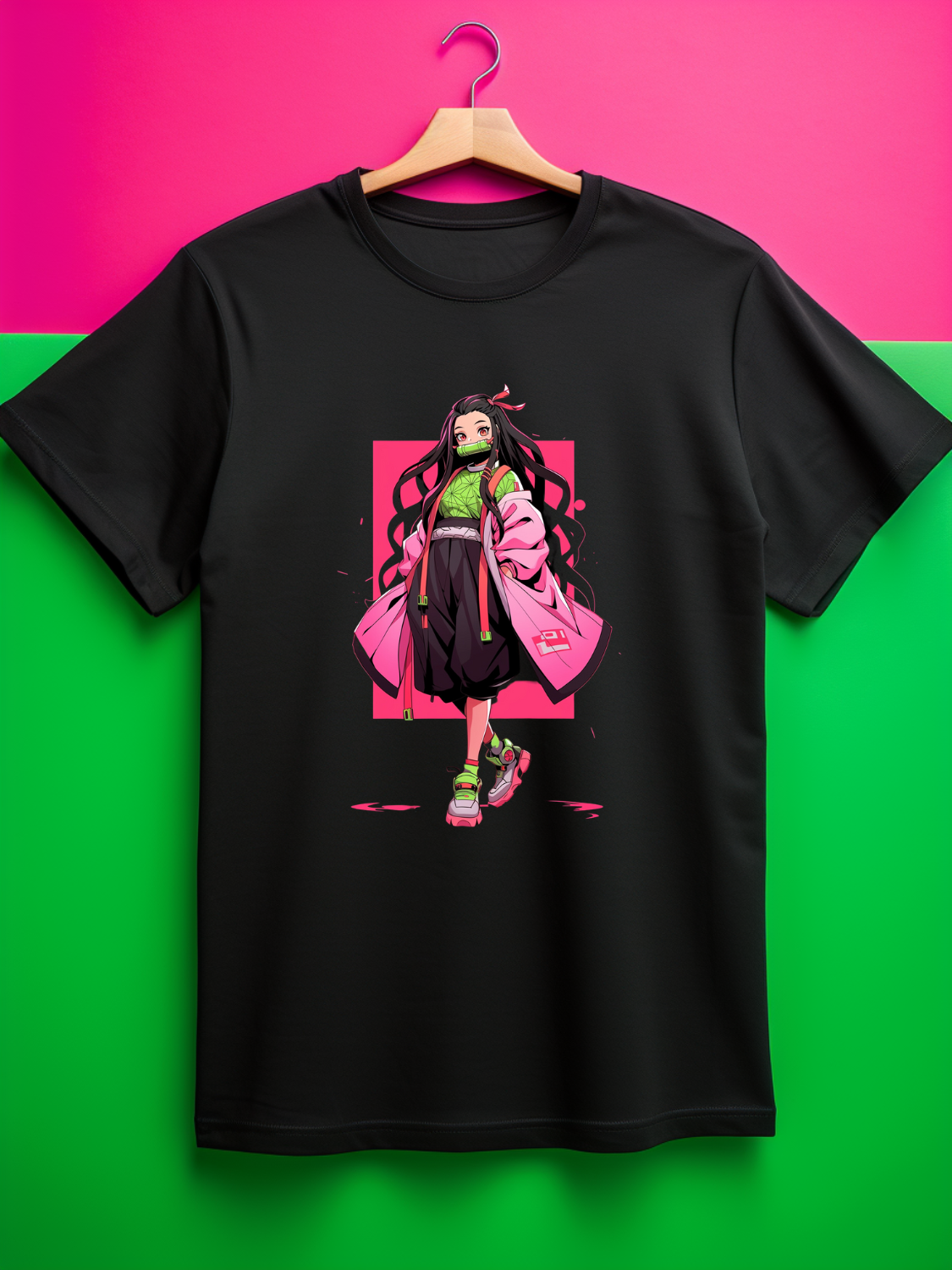 Nezuko Black Printed T-Shirt 487
