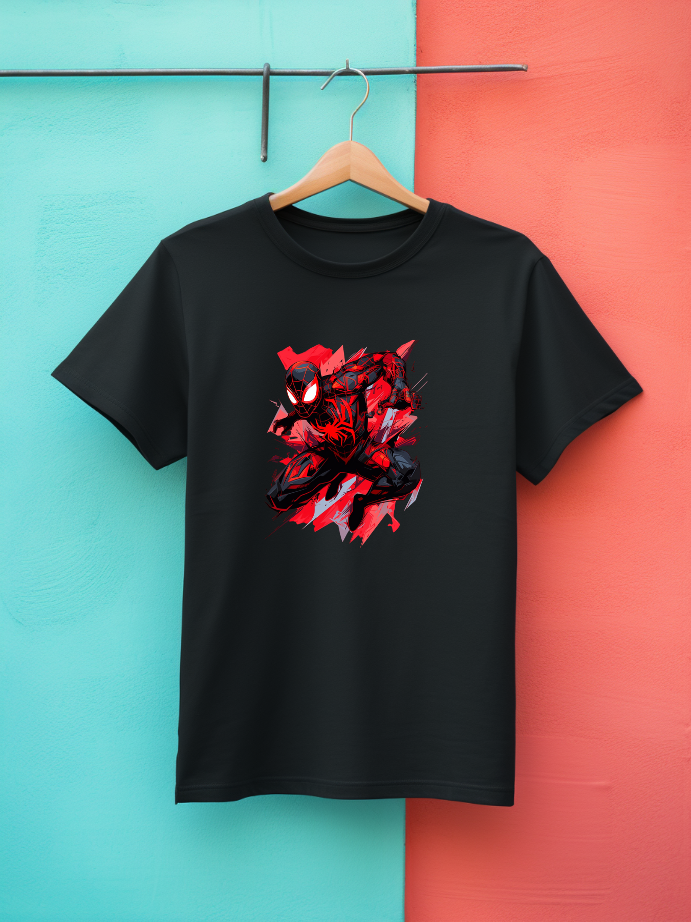 Spiderman Black Printed T-Shirt 405