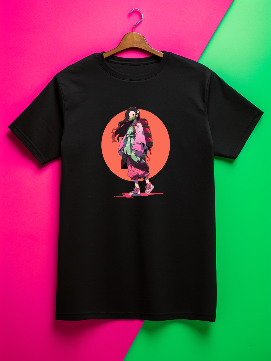 Nezuko Black Printed T-Shirt 482