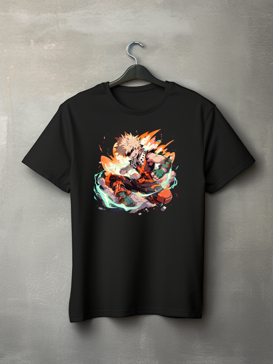 Bakugo Black Printed T-Shirt 57