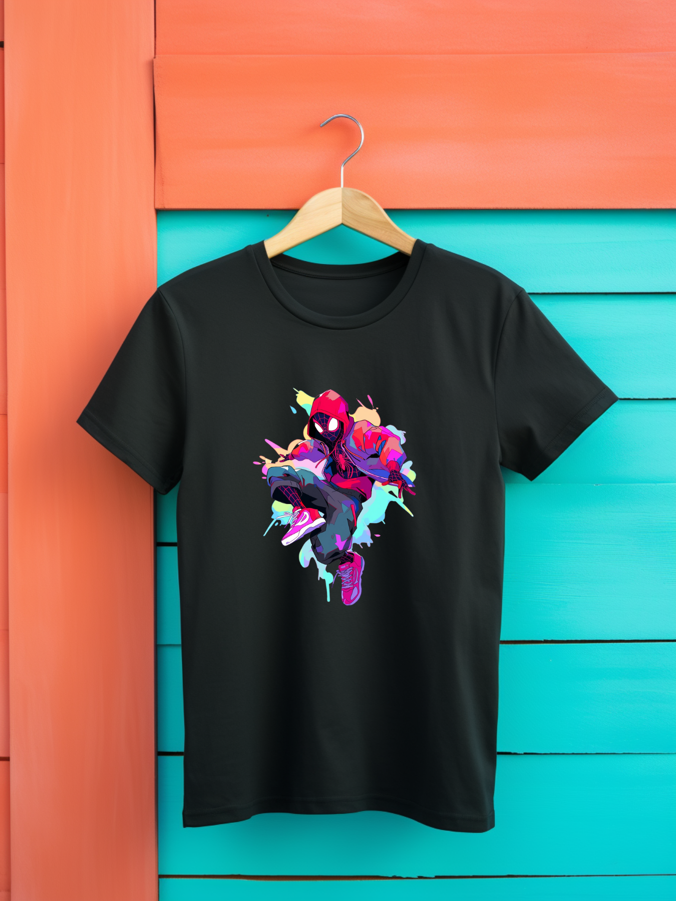 Spiderman Black Printed T-Shirt 411
