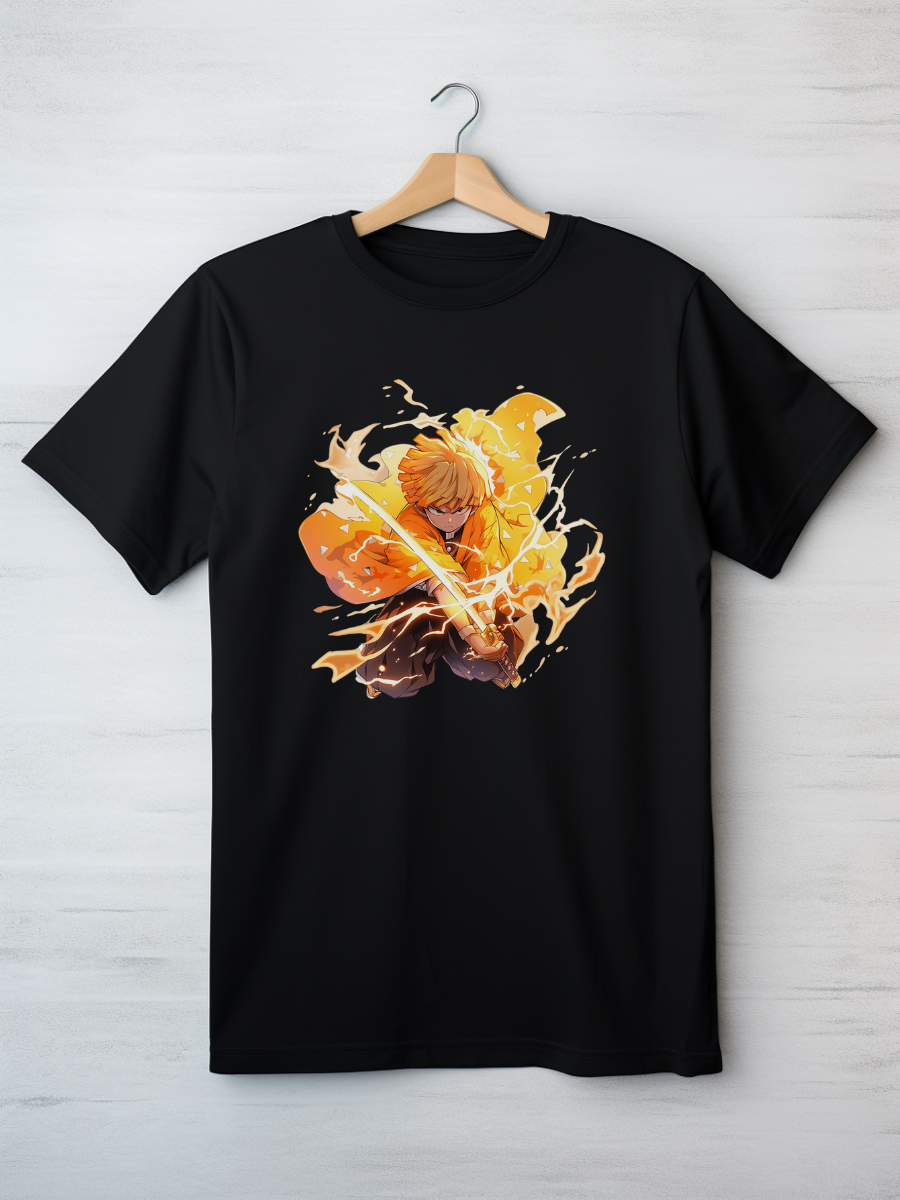 Zenitsu Black Printed T-Shirt 65