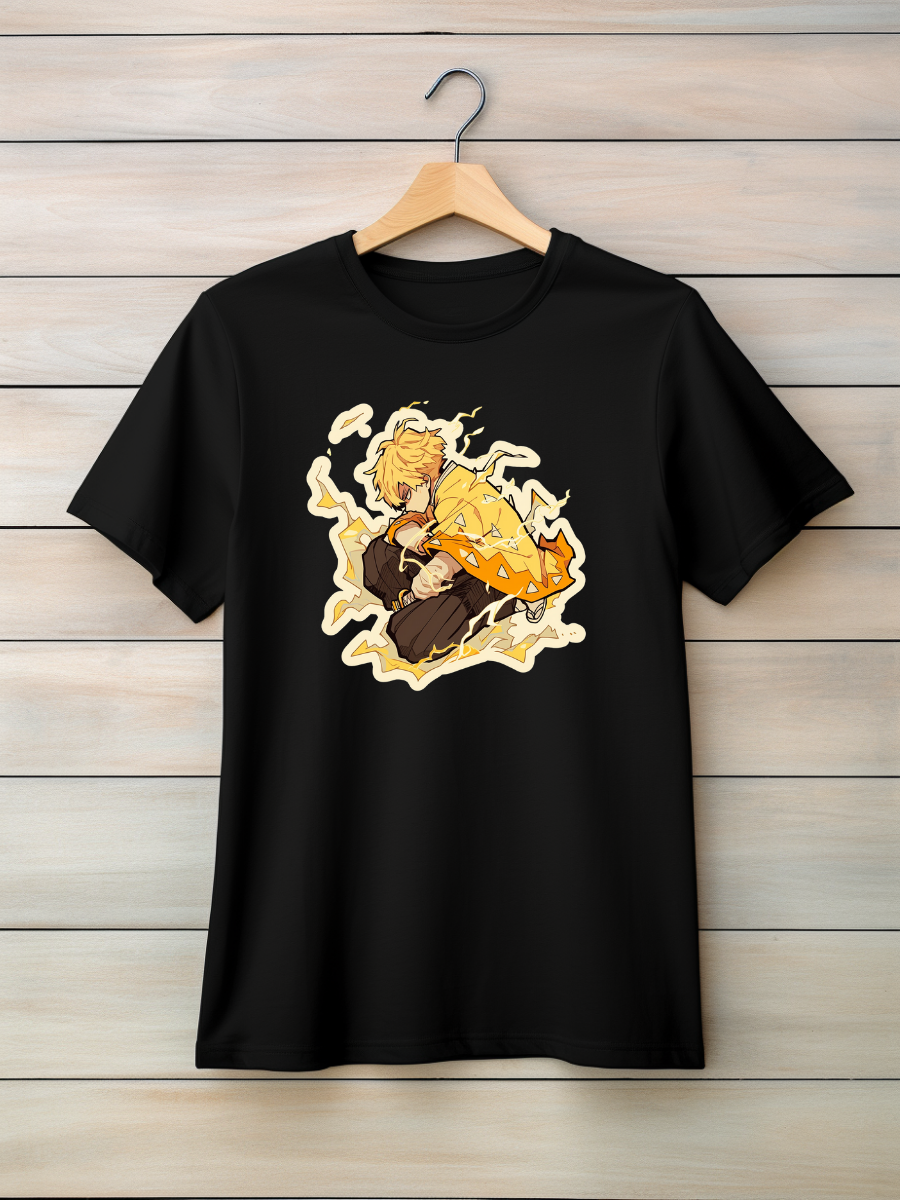 Zenitsu Black Printed T-Shirt 66
