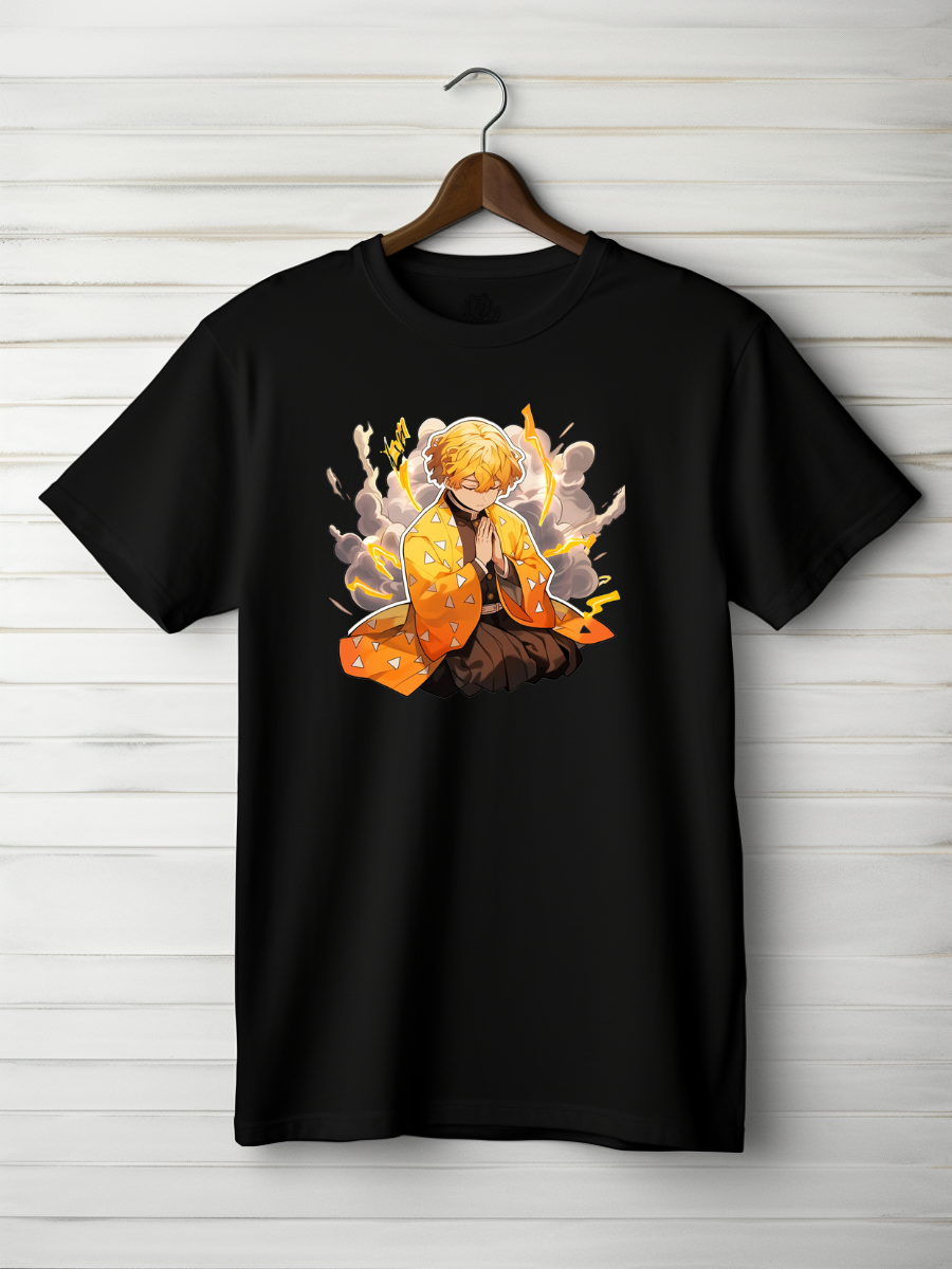 Zenitsu Black Printed T-Shirt 68