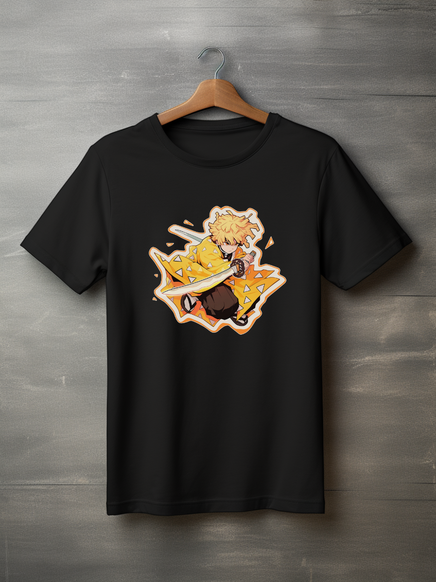 Zenitsu Black Printed T-Shirt 78
