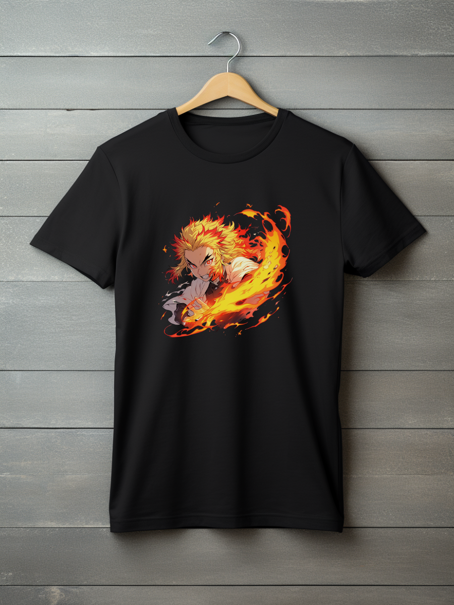 Rengoku Black Printed T-Shirt 83