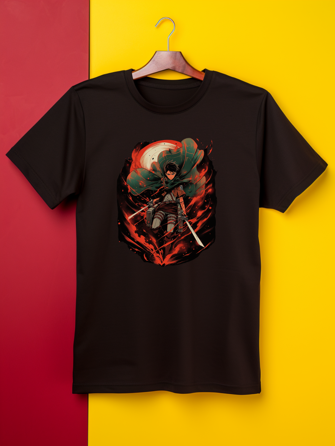 Captain Levi Black Printed T-Shirt 490