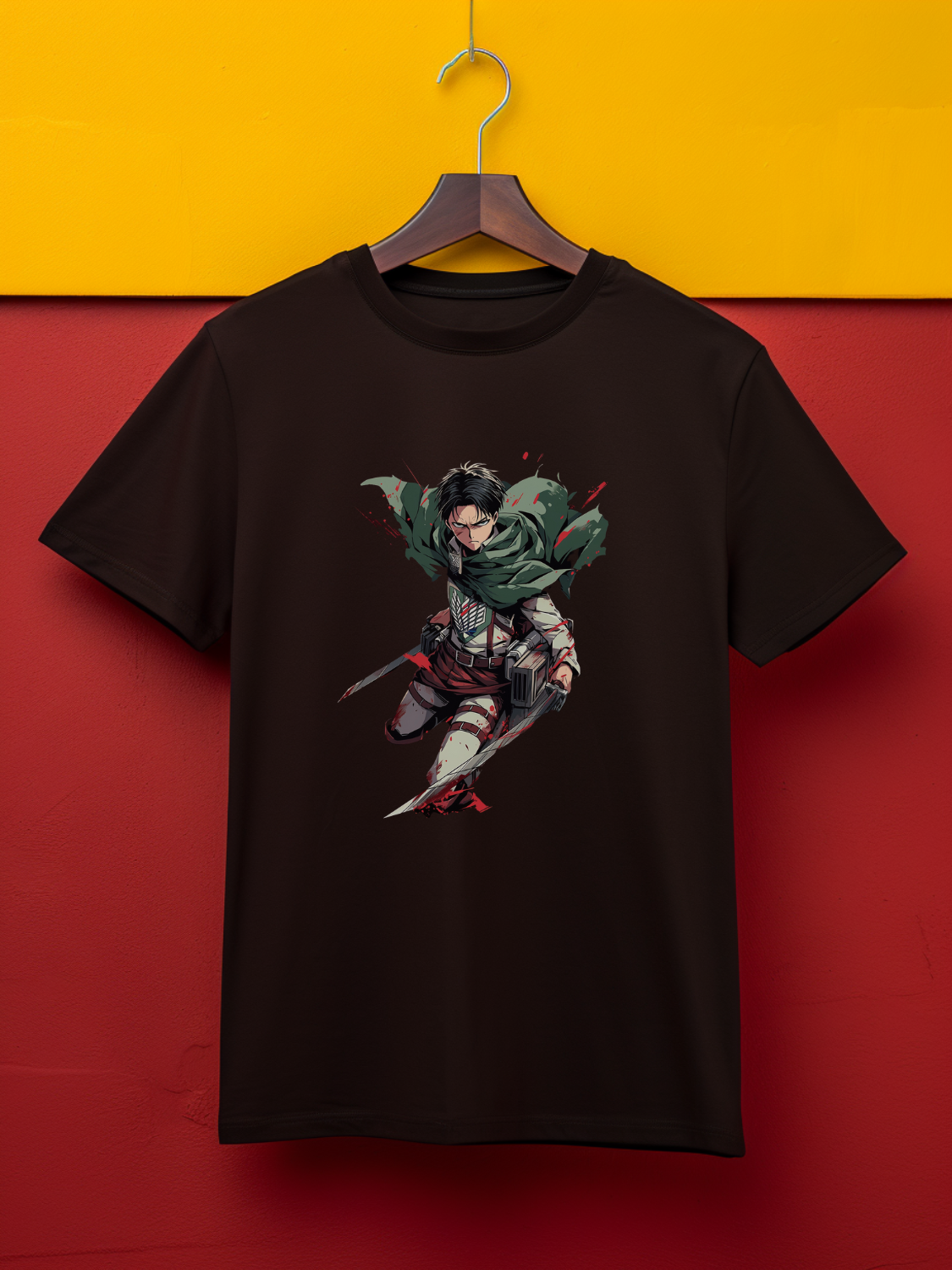 Captain Levi Black Printed T-Shirt 491