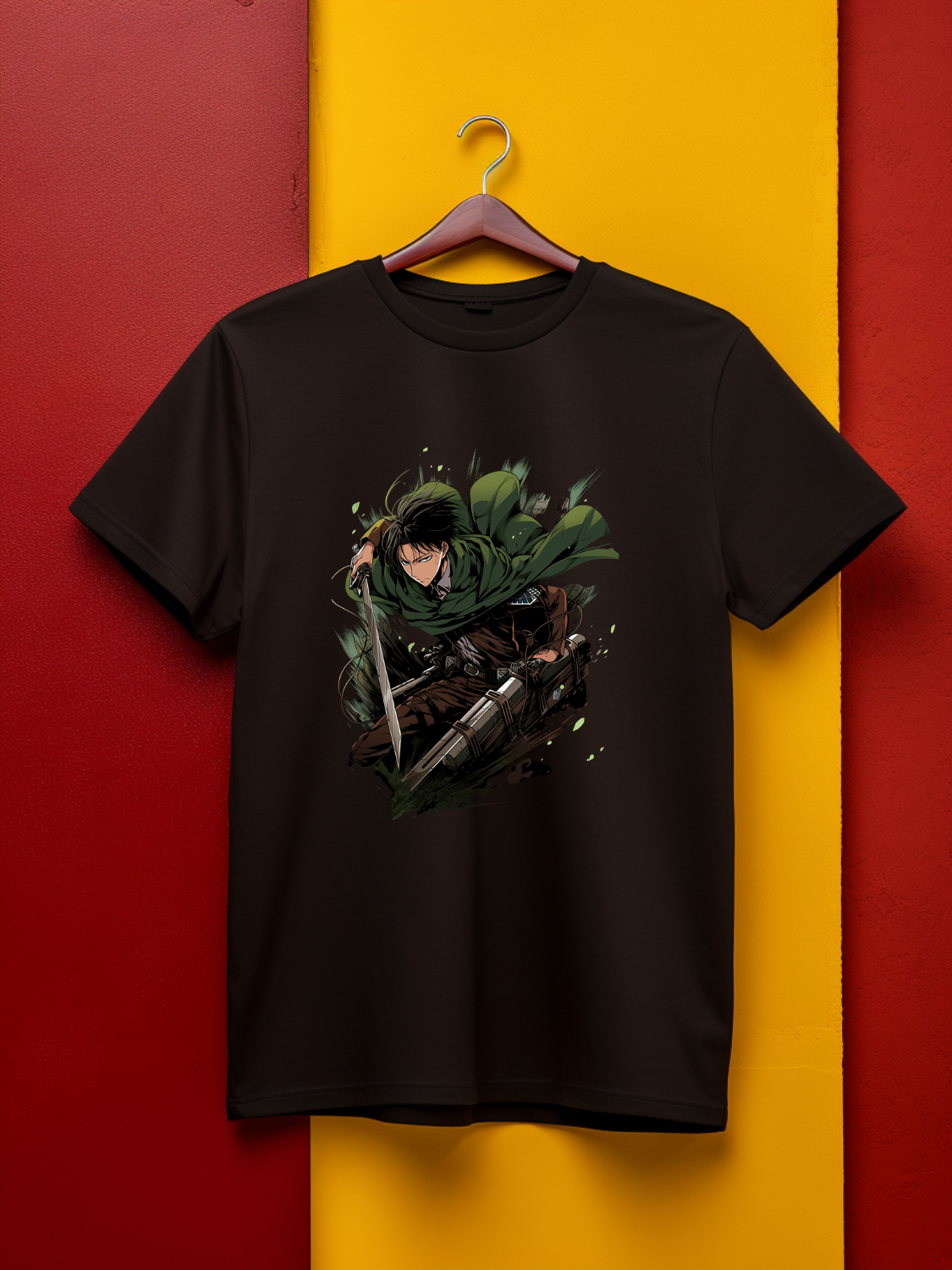 Captain Levi Black Printed T-Shirt 492