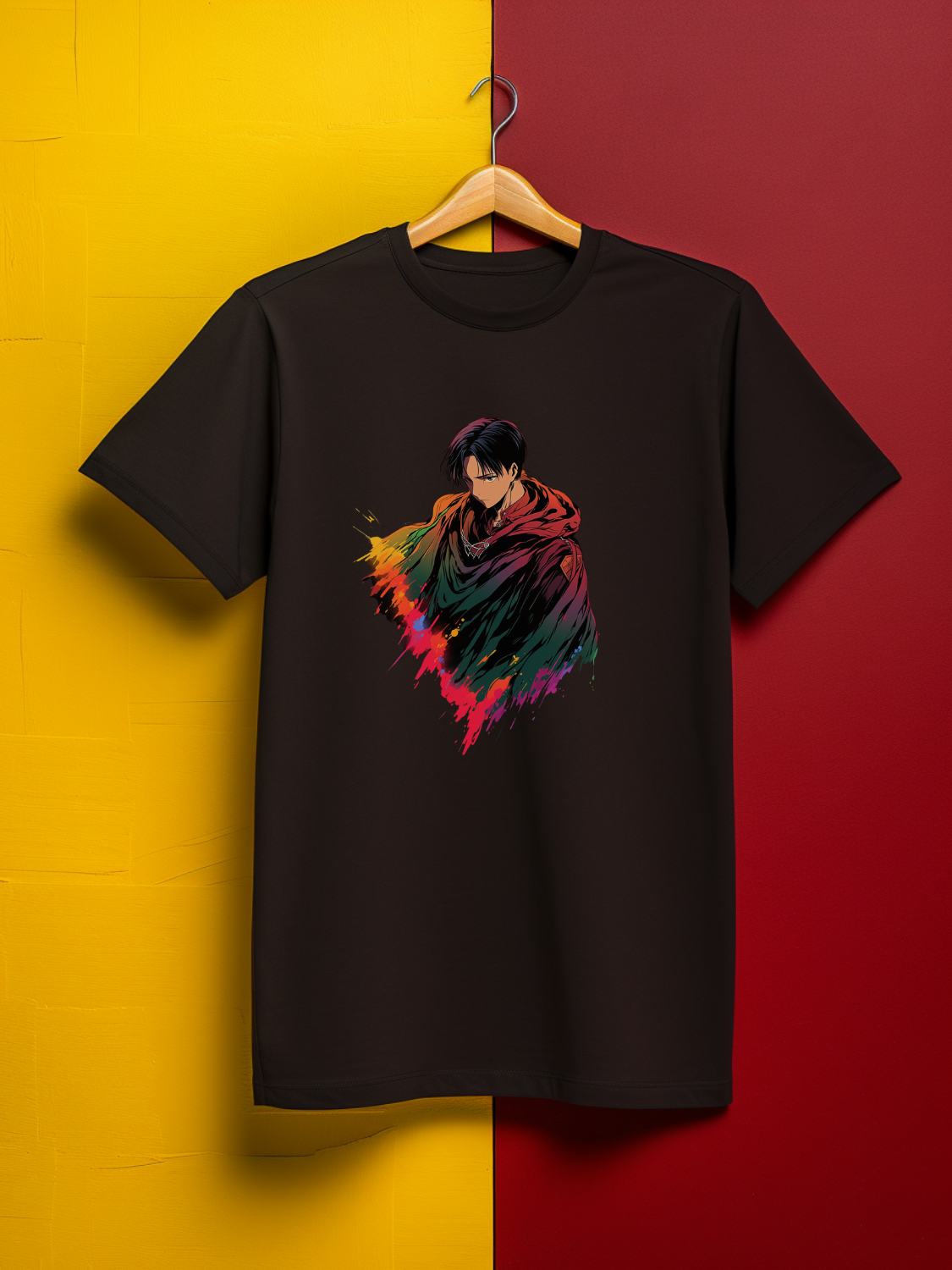 Captain Levi Black Printed T-Shirt 493
