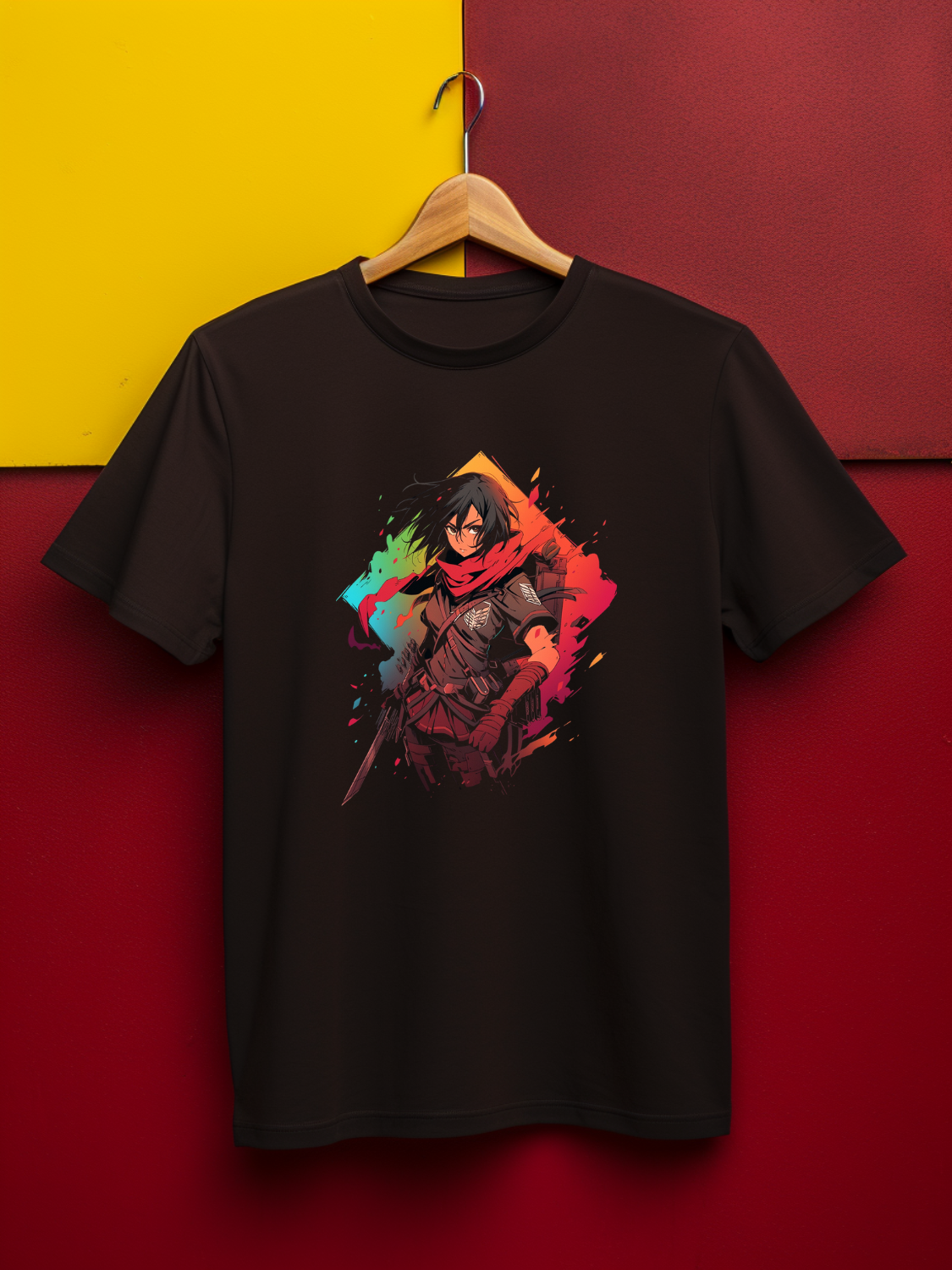 Mikasa Black Printed T-Shirt 500