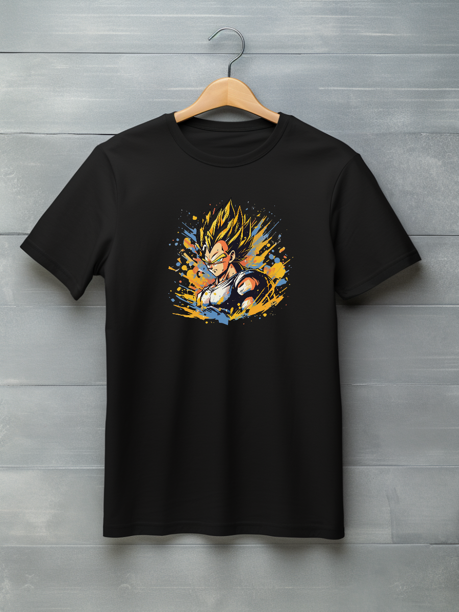 Vegeta Black Printed T-Shirt 180