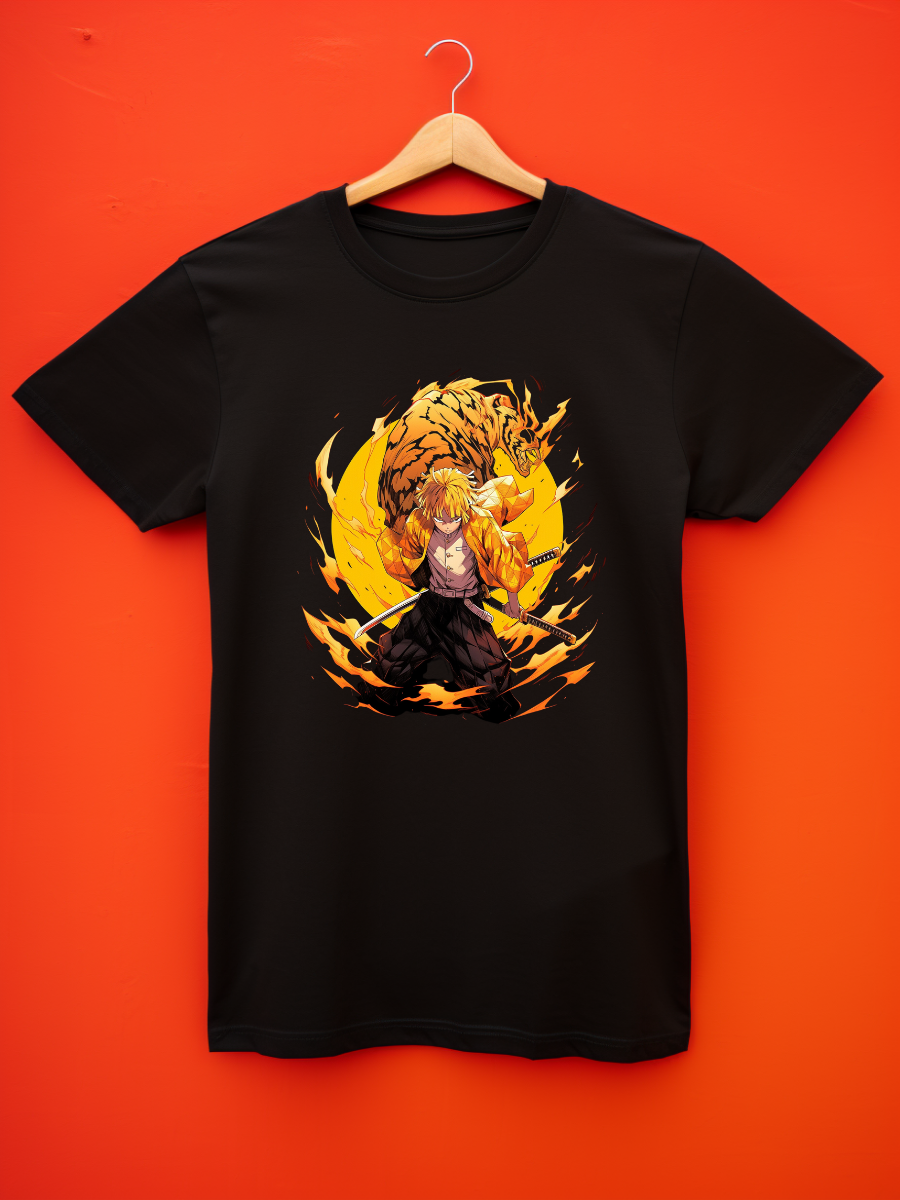 Zenitsu Black Printed T-Shirt 266