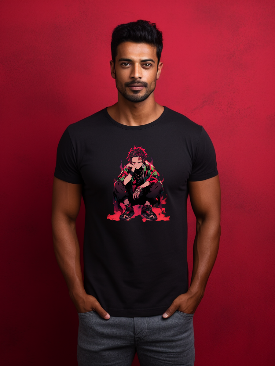 Tanjiro Black Printed T-Shirt 271