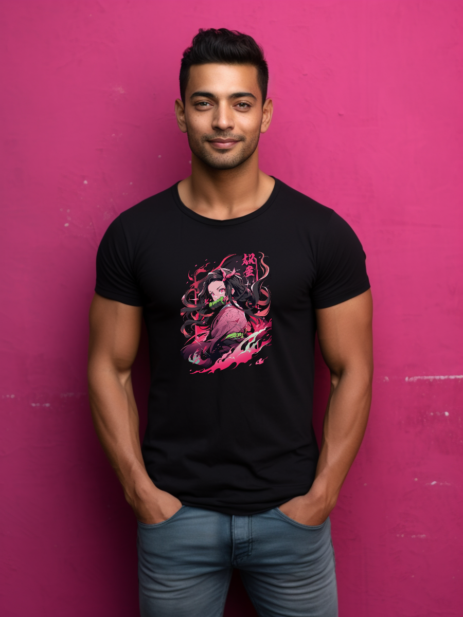 Nezuko Black Printed T-Shirt 264