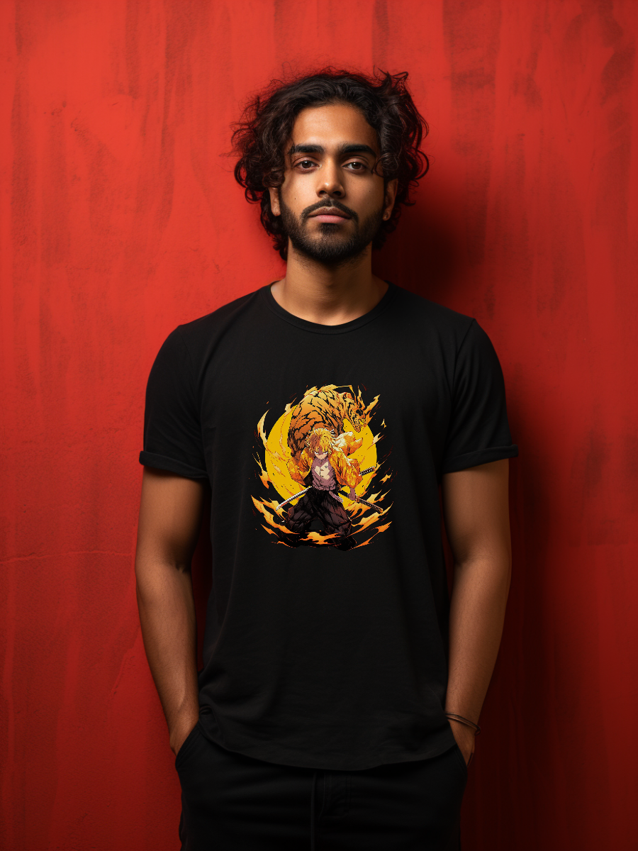 Zenitsu Black Printed T-Shirt 266