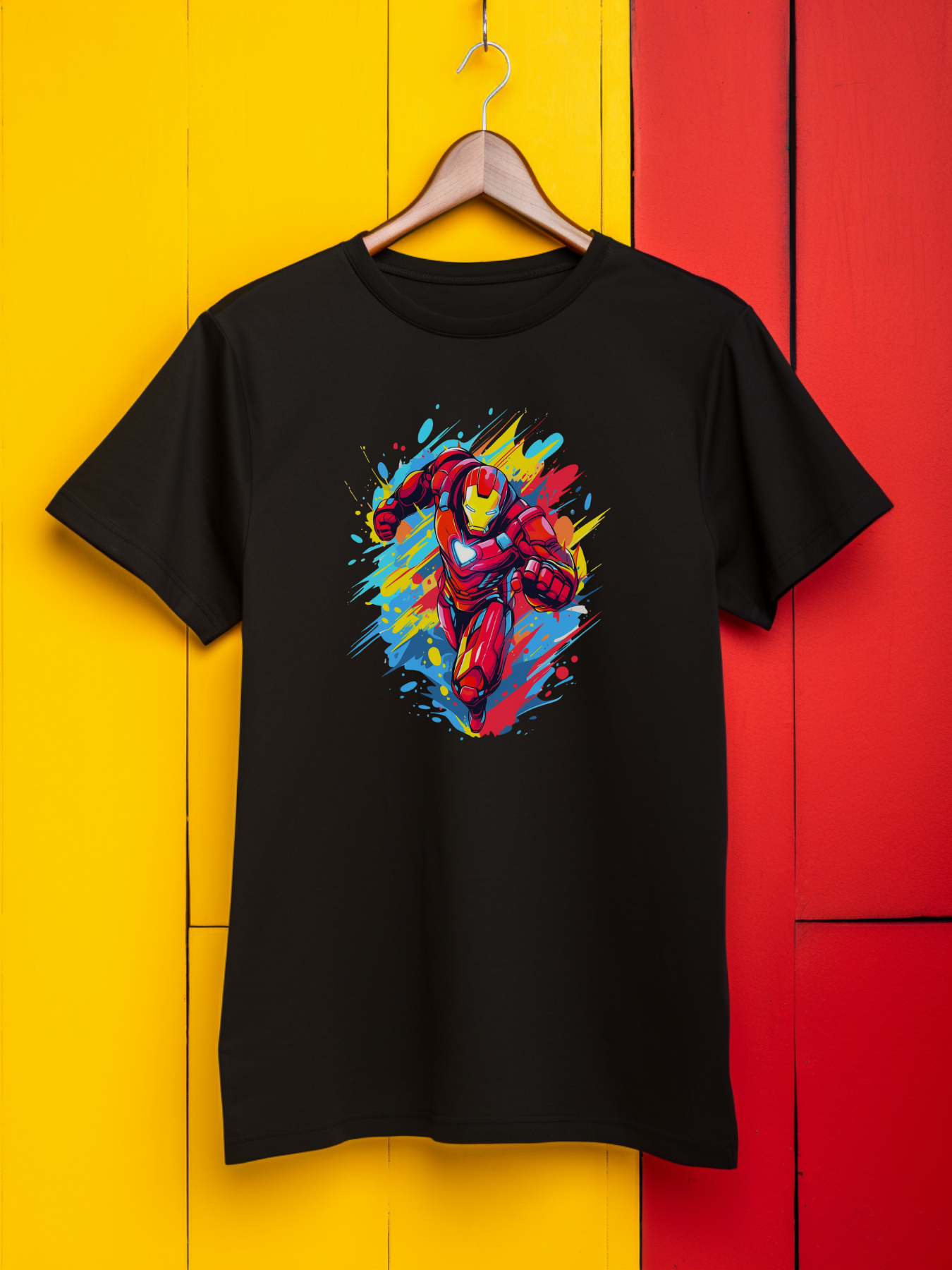 Ironman Black Printed T-Shirt 361