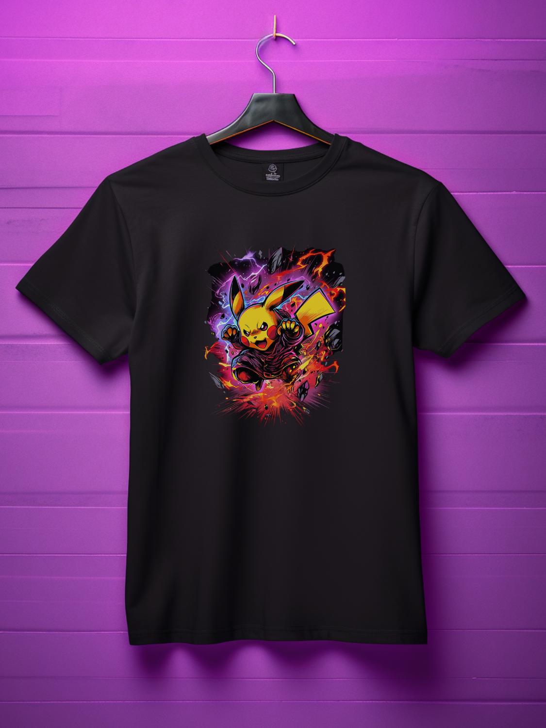 Pikachu Black Printed T-Shirt 532