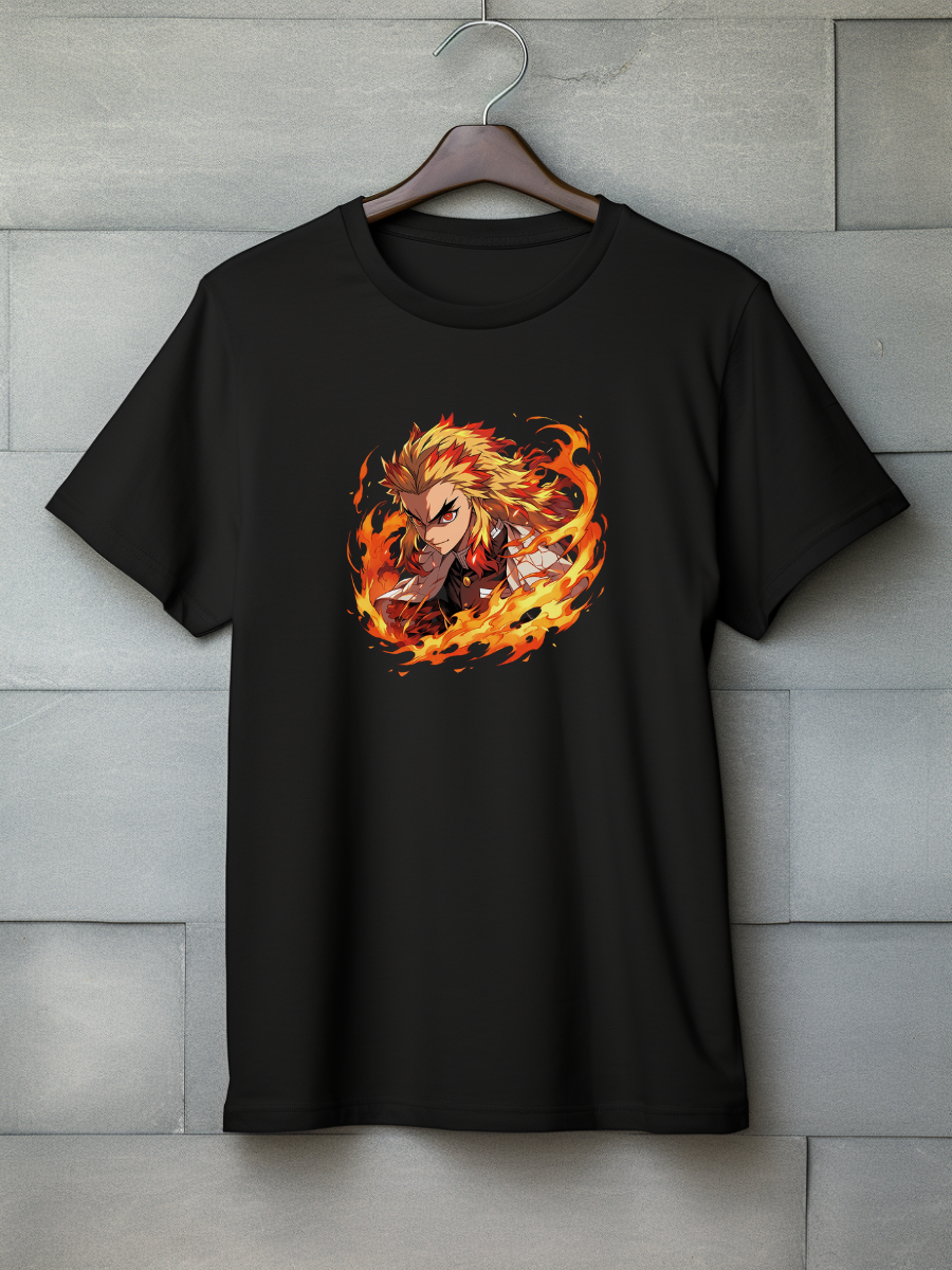 Rengoku Black Printed T-Shirt 2