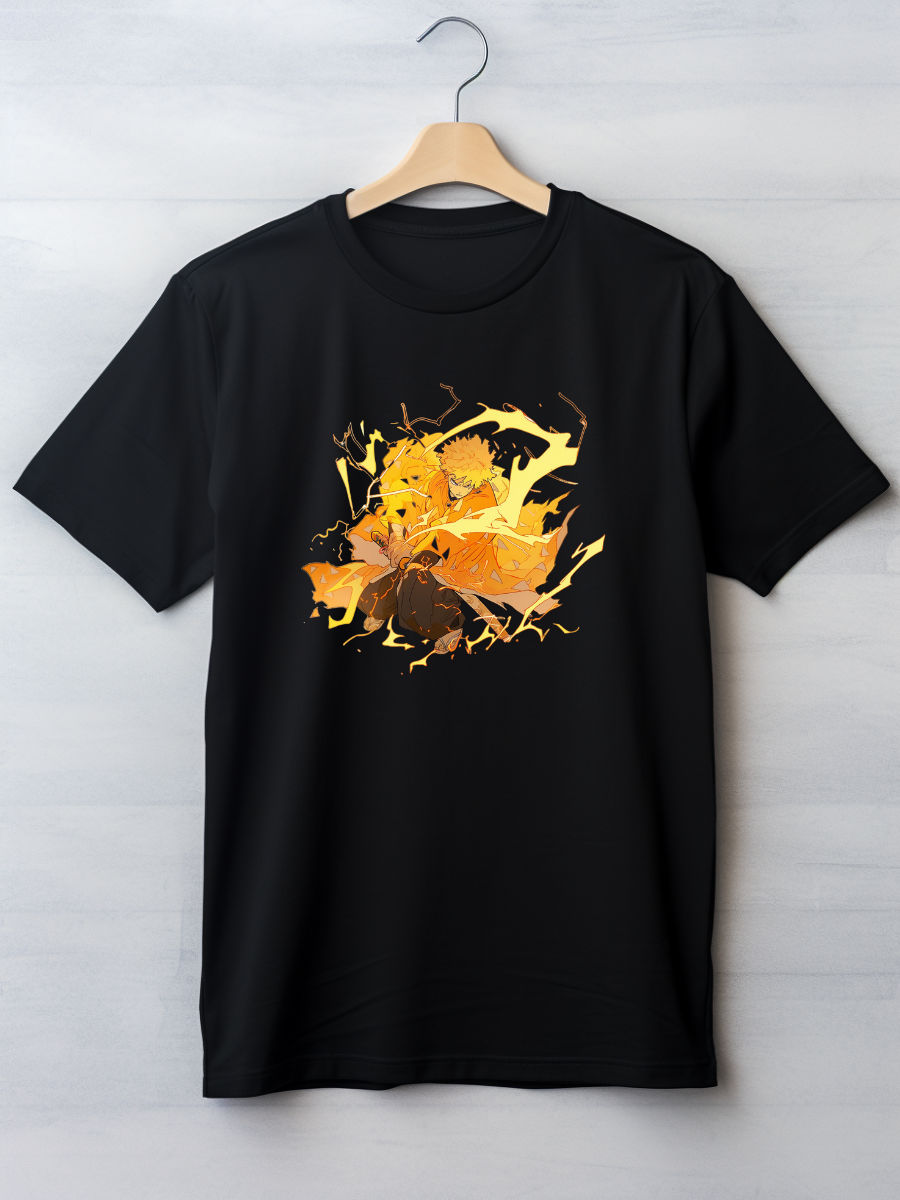 Zenitsu Black Printed T-Shirt 19