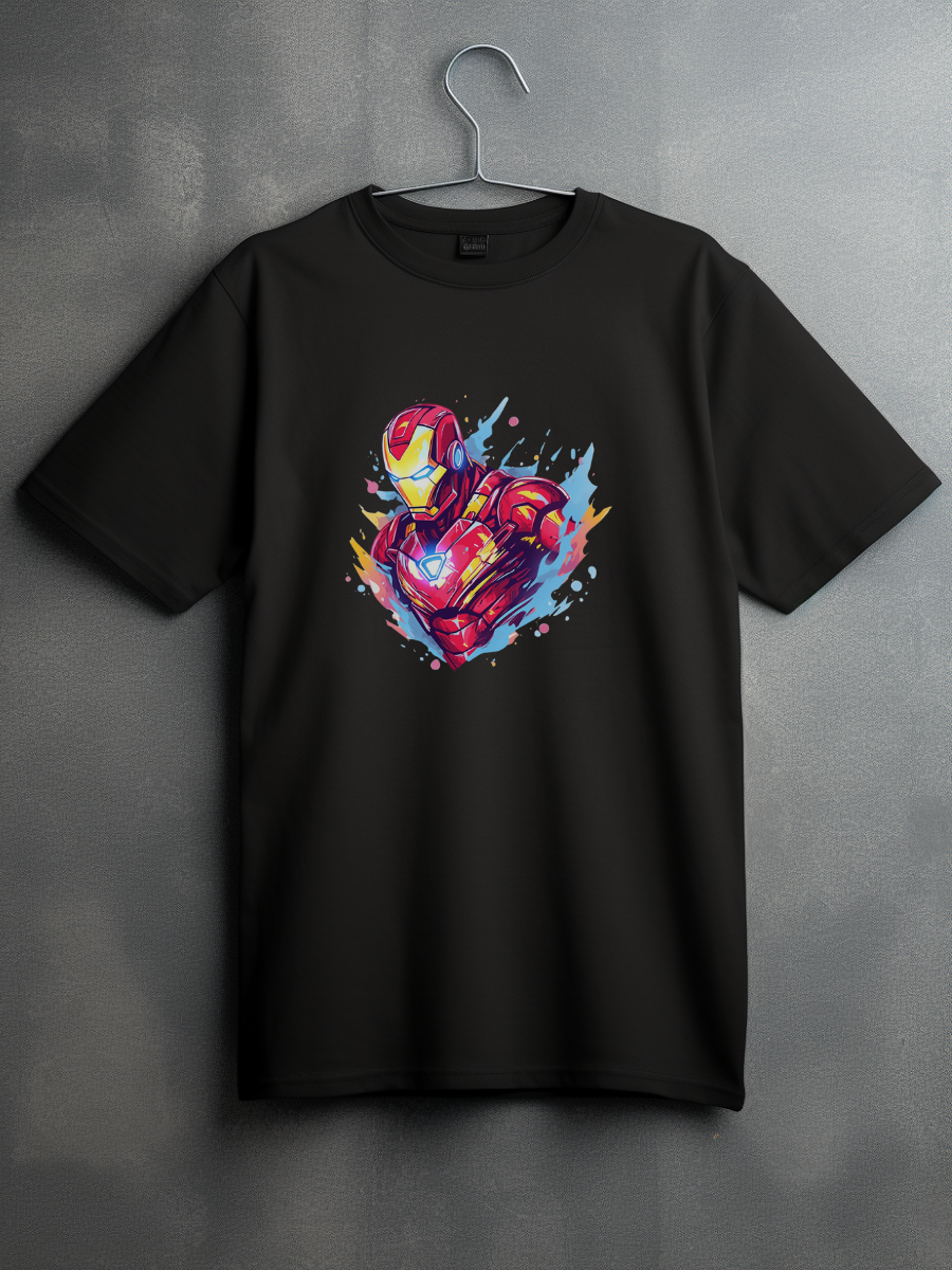Ironman Black Printed T-Shirt 132