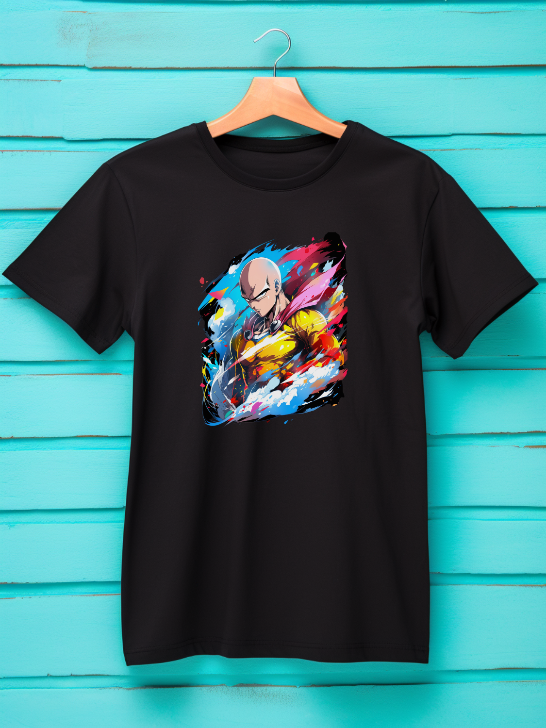 Saitama Black Printed T-Shirt 290