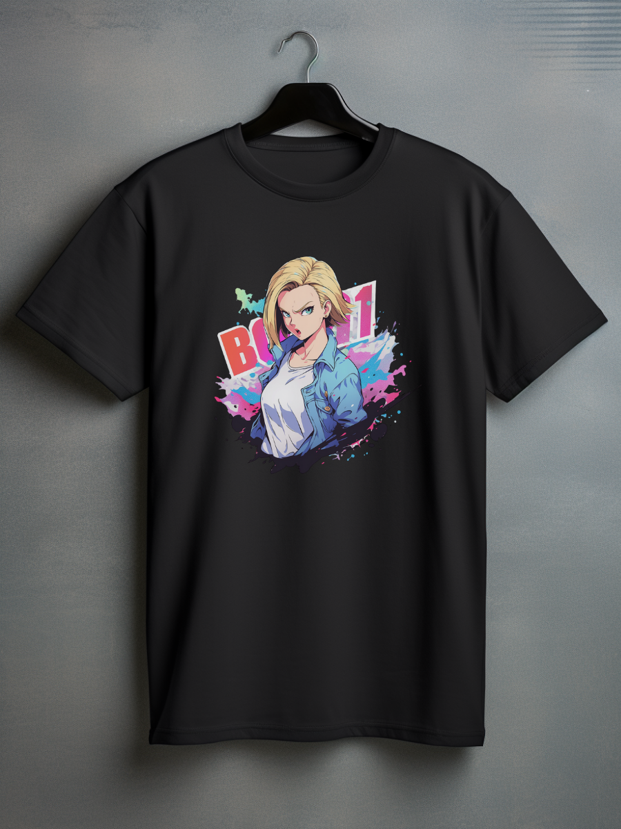 Android 18 Black Printed T-Shirt 152