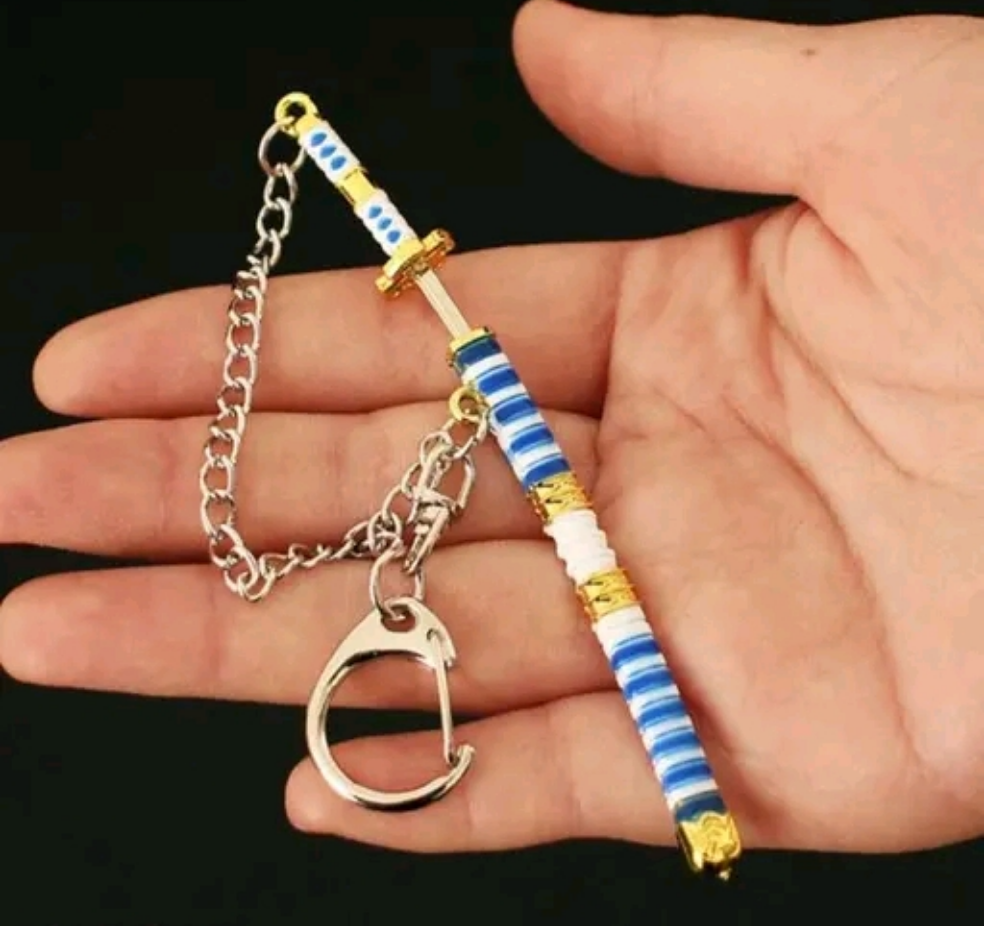 Katana Keychain Blue White