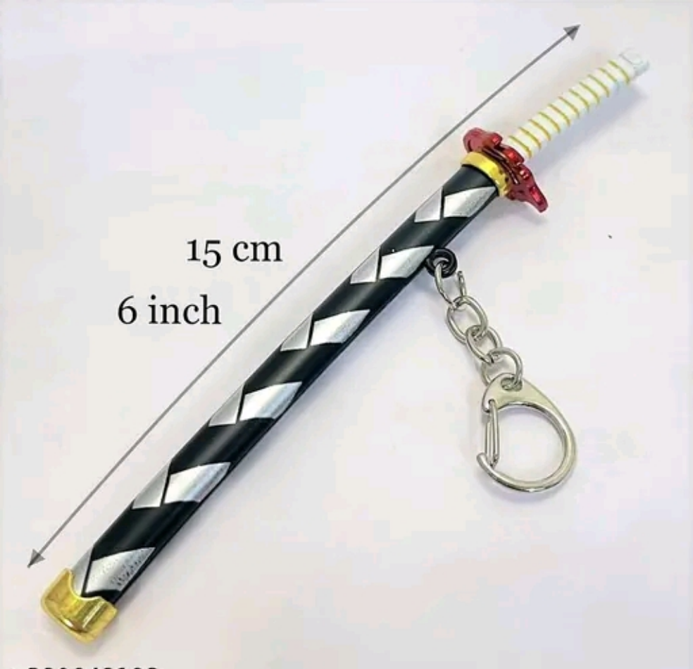 Katana Keychain Black White