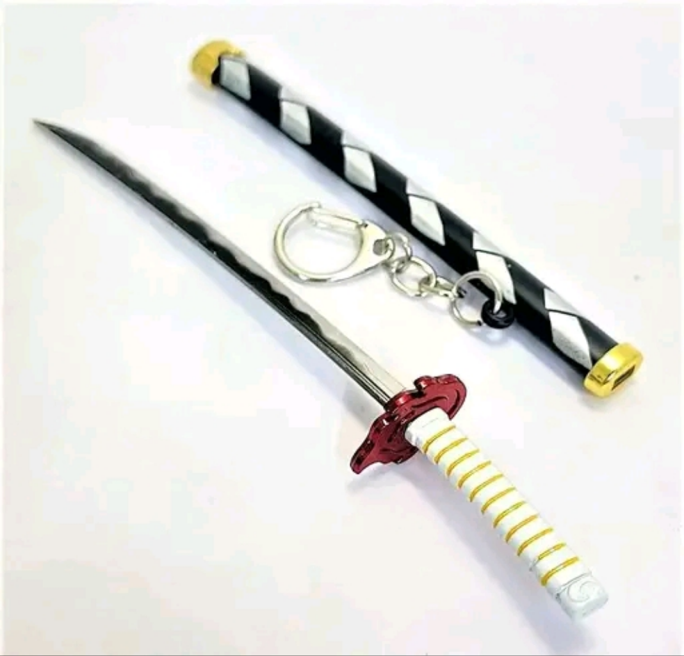 Katana Keychain Black White