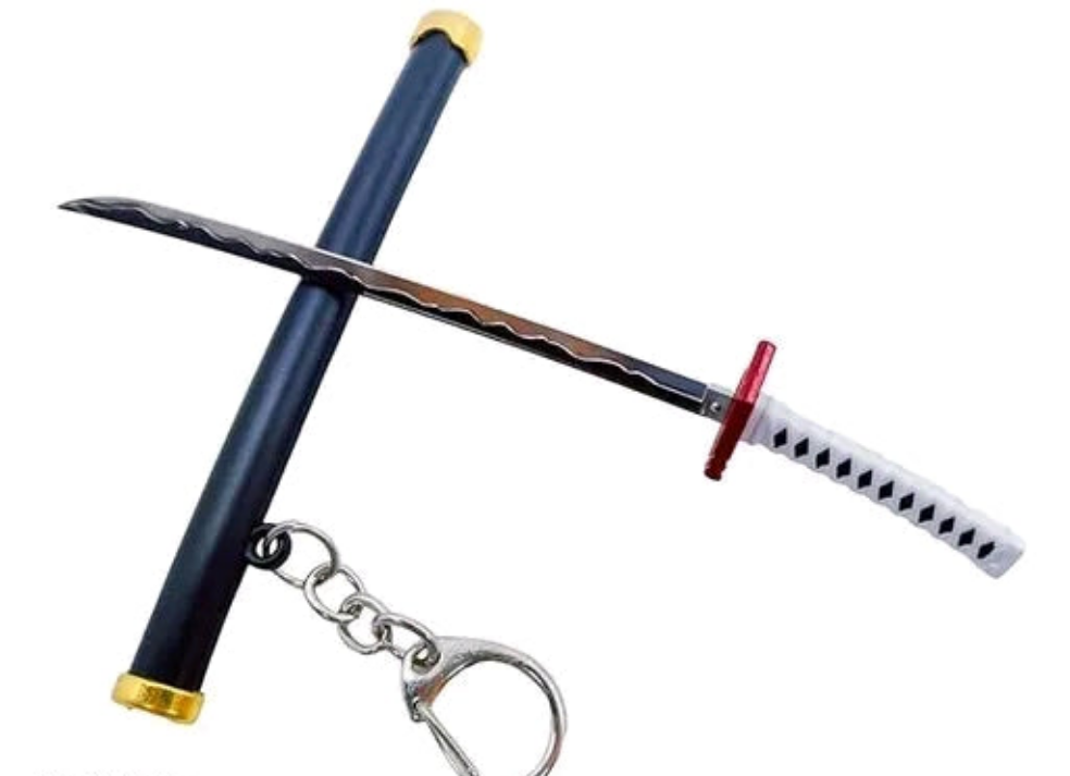 Katana Keychain Blue White