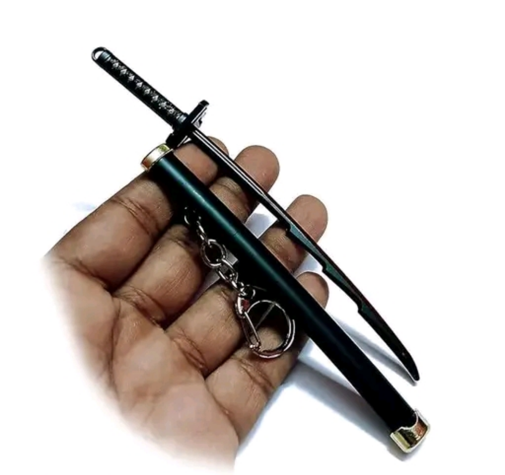 Katana Keychain Dark Blue Sawteeth