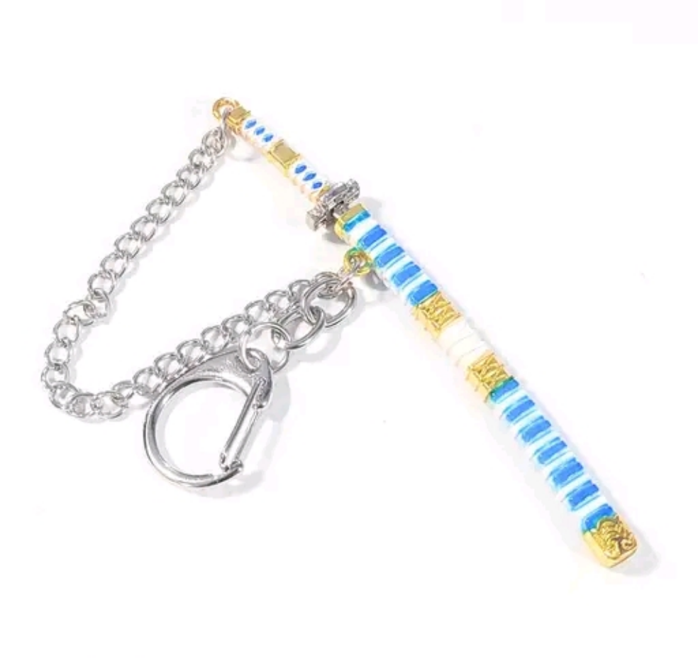 Katana Keychain Blue White