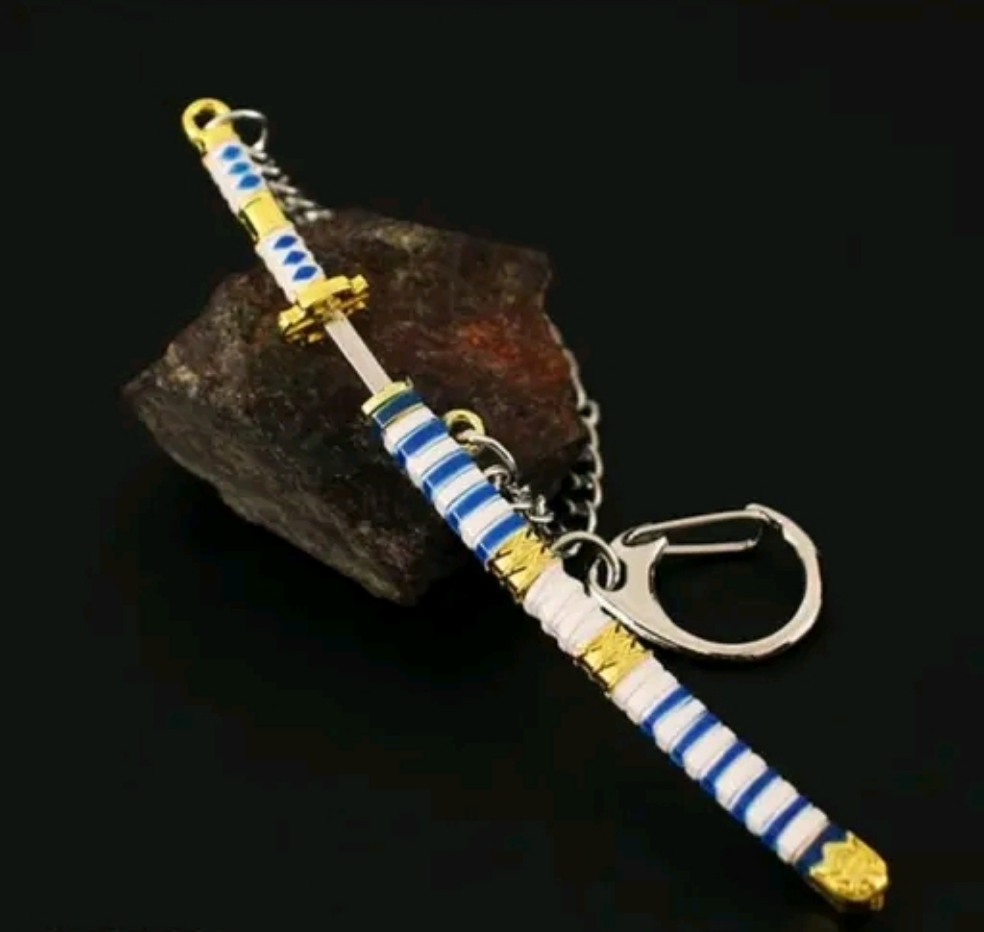 Katana Keychain Blue White
