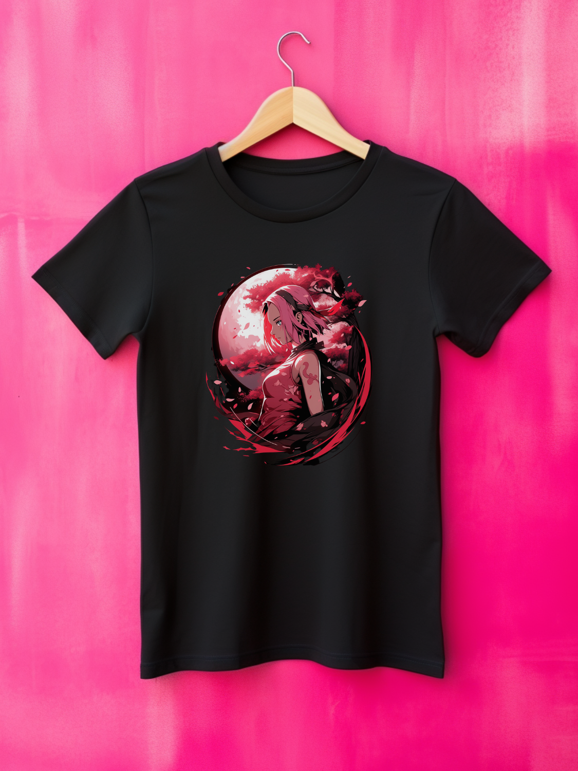 Sakura Black Printed T-Shirt 272