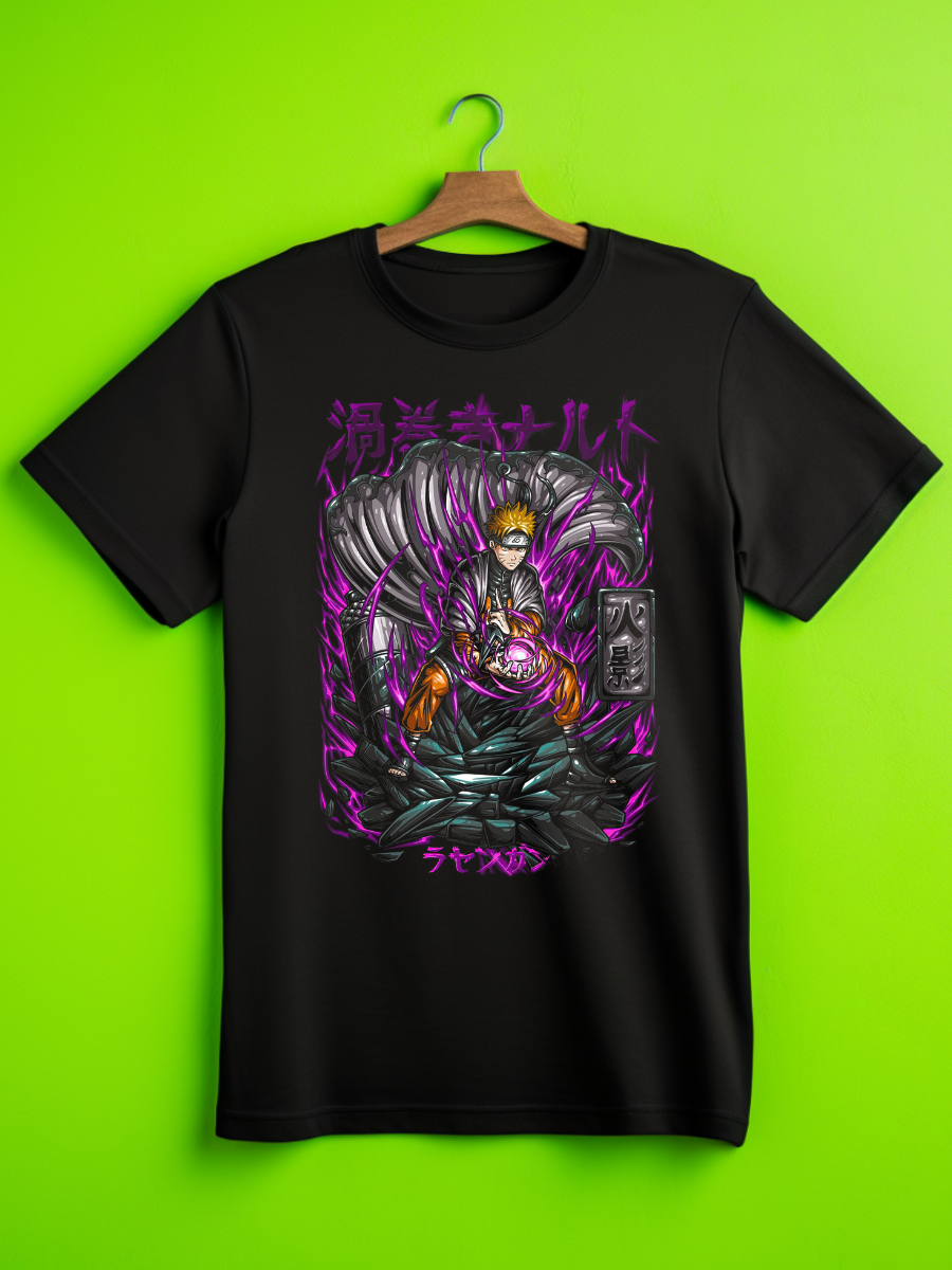 Naruto Rasengan Premium Oversized Front T-Shirt Black July'25