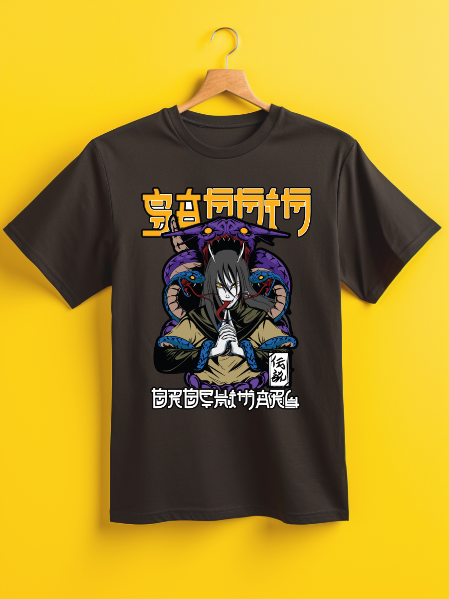 Orichimaru Naruto Premium Oversized Front T-Shirt Black July'25