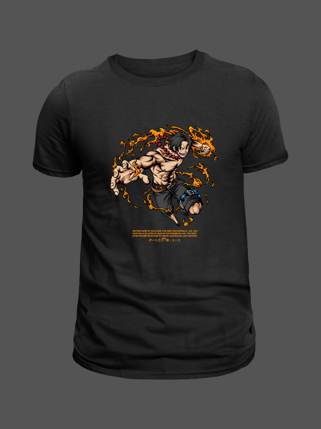 Firefist Ace One Piece Premium Oversized T-Shirt Black 1