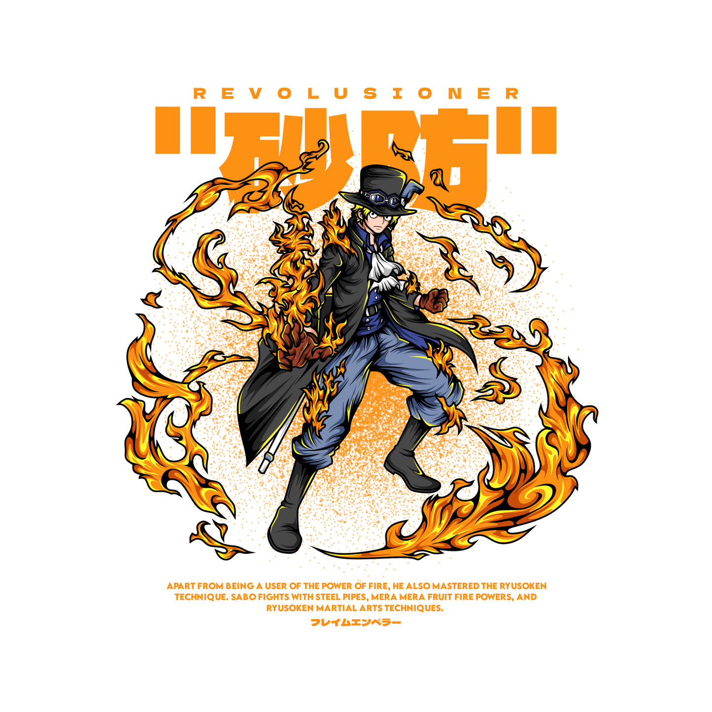 Sabo One Piece Premium Oversized T-Shirt Black 1