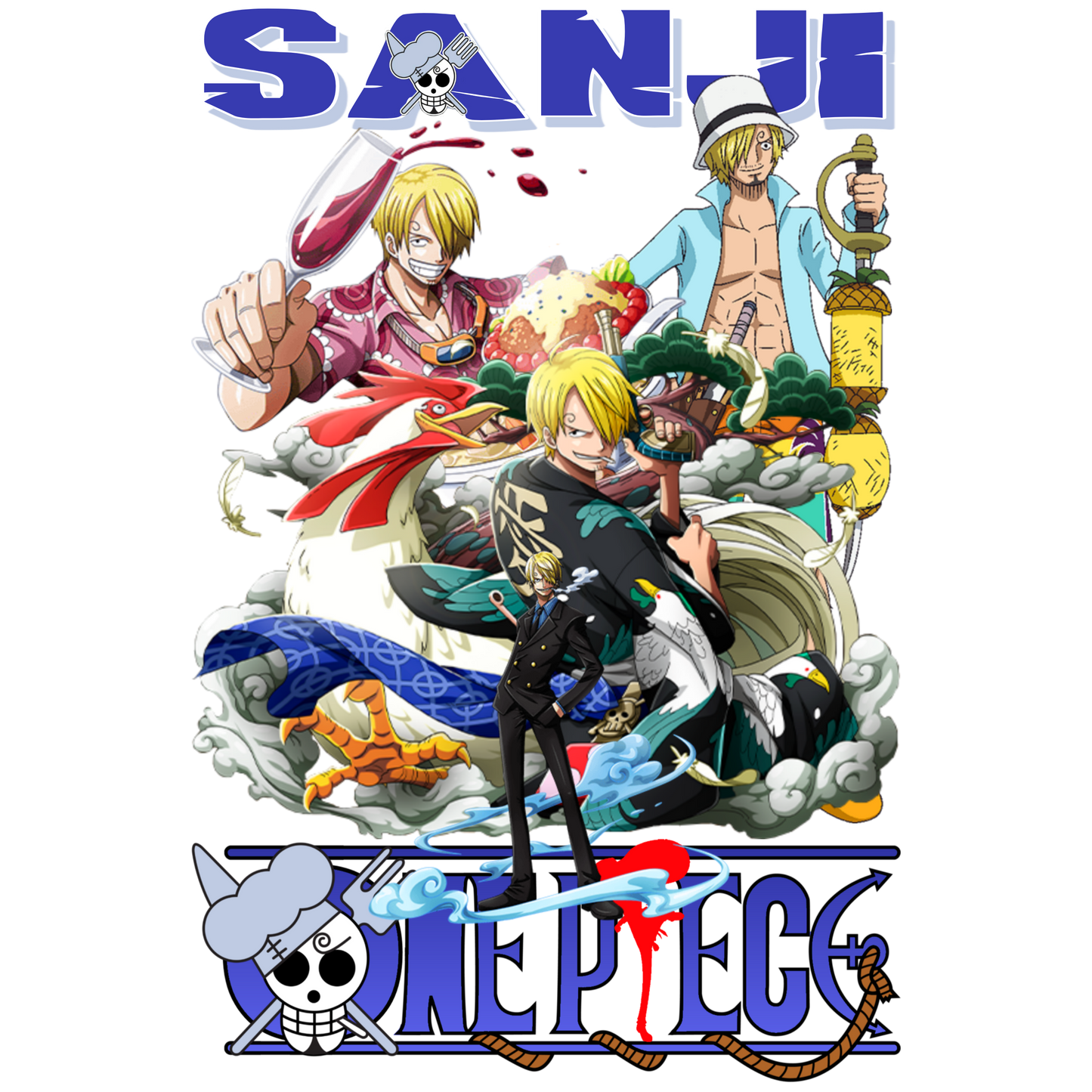 Sanji One Piece Premium Oversized T-Shirt Black July'25
