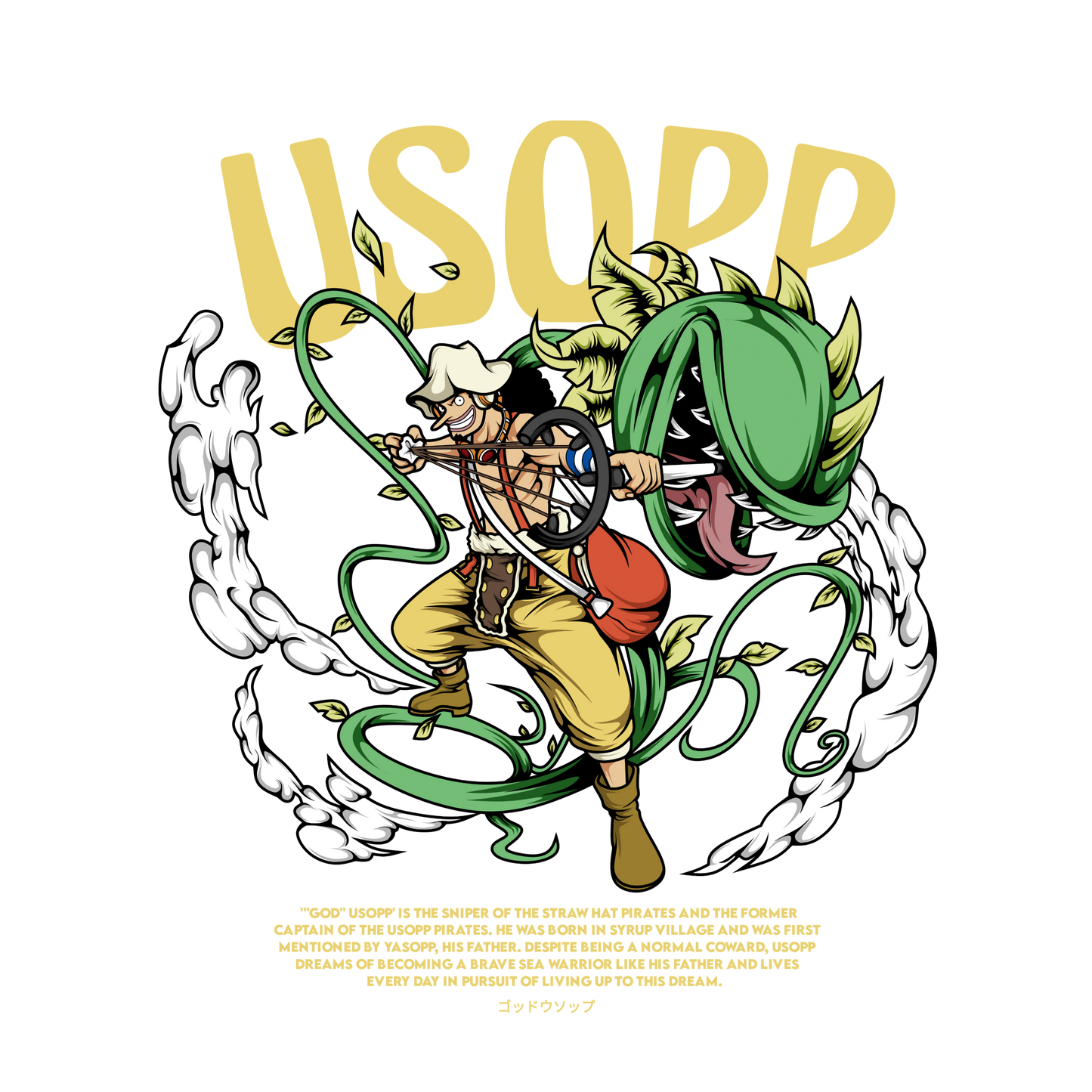 Usopp One Piece Premium Oversized T-Shirt Black 1