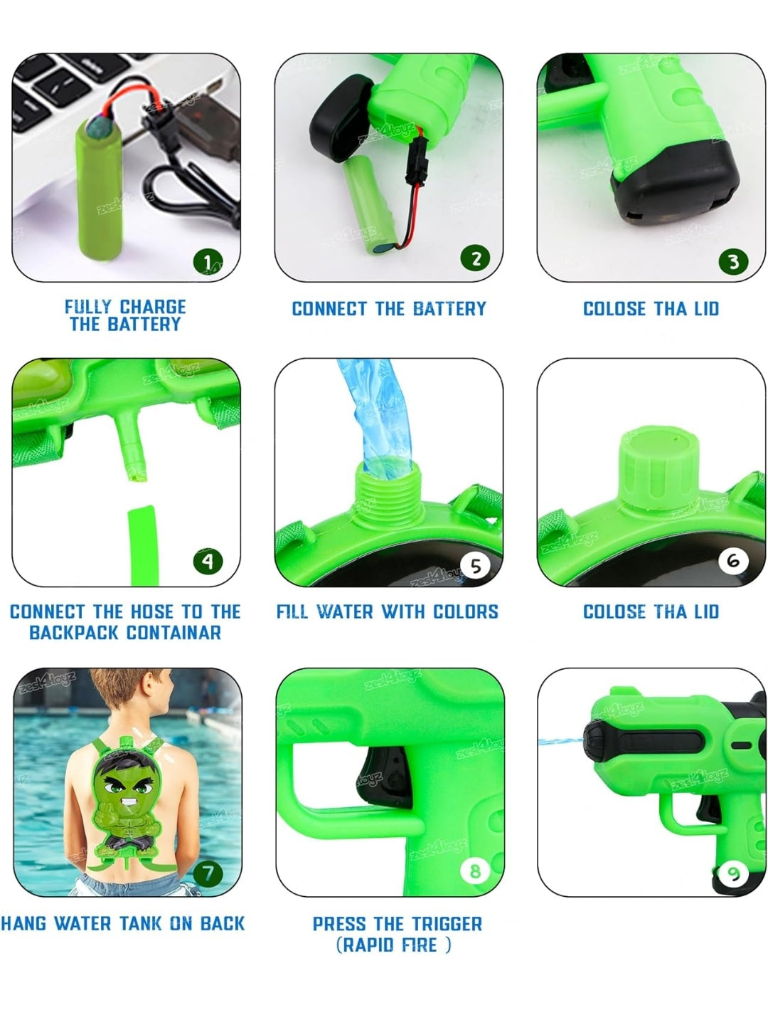 Hulk Electric Pichkari (Premium) with Water Tank
