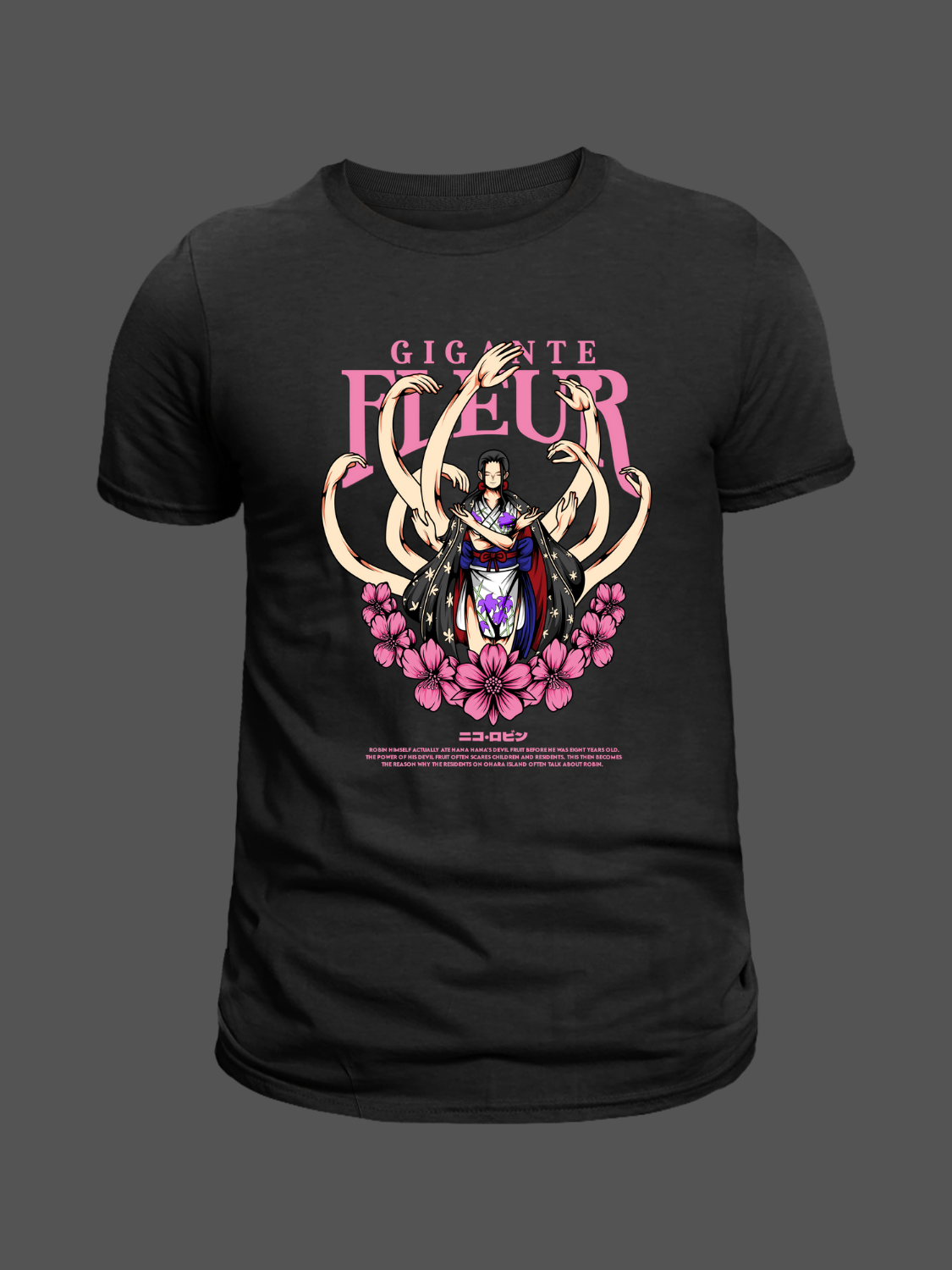 Nico Robin One Piece Premium Oversized T-Shirt Black 1